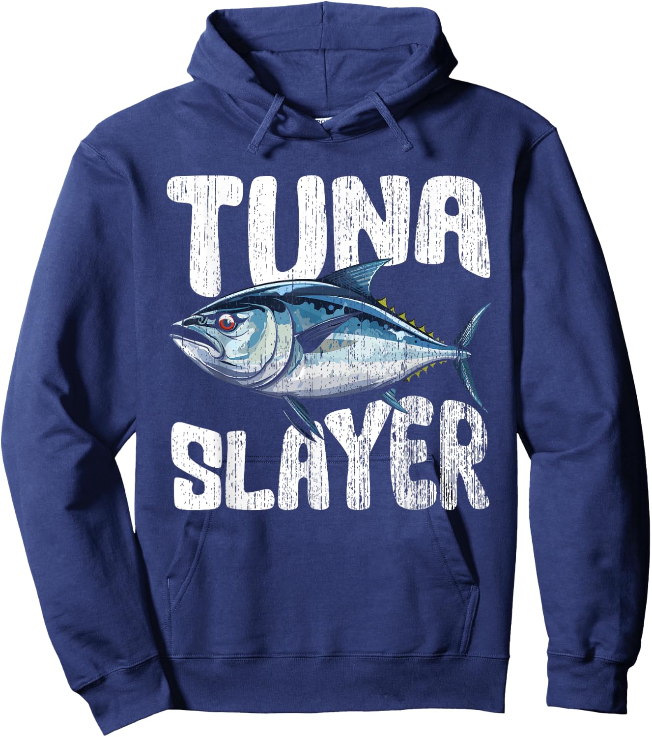 Awesome Tuna Slayer For Tuna Hunting Enthusiast Tuna Hunters , Small, Black Hoodie - Hoodie | Navy