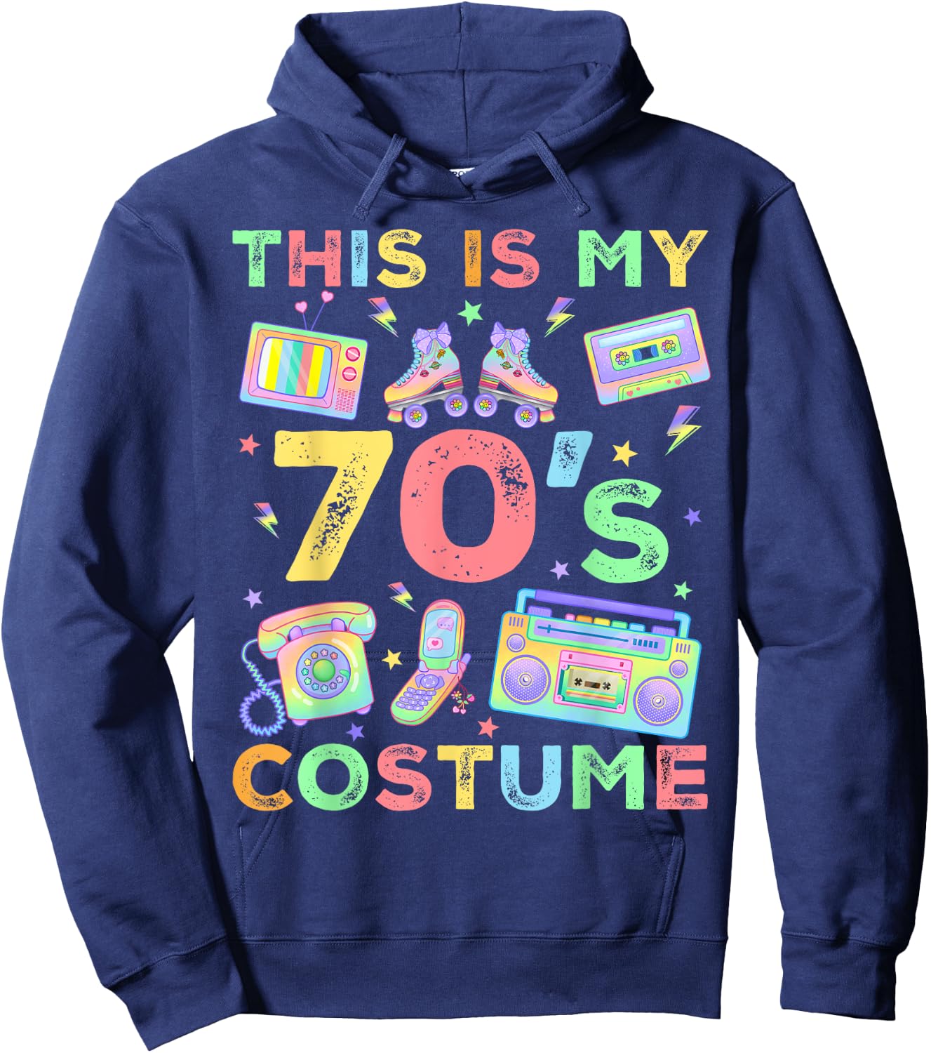 This Is My 70s Costume 70's style Seventies Retro Party Hoodie - Hoodie | Navy