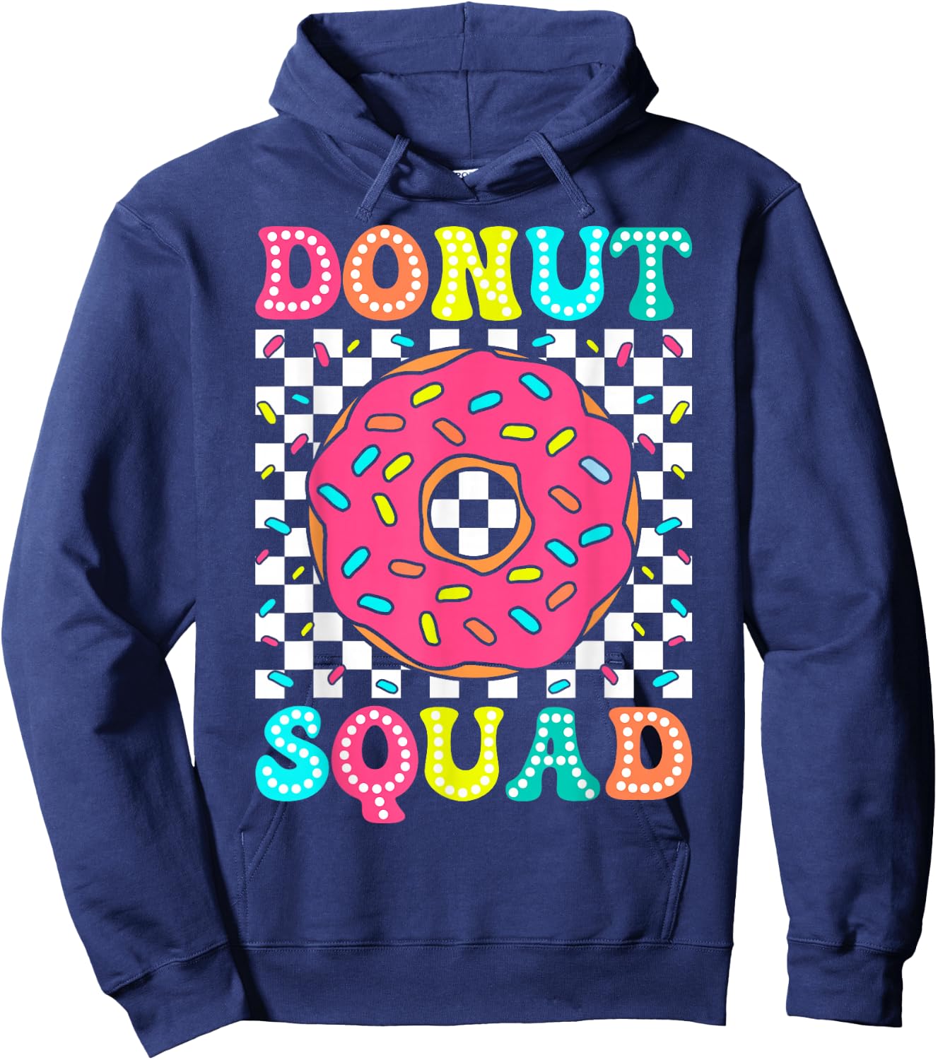 Donut Squad Groovy Donut Lover Birthday Party Girls Hoodie - Hoodie | Navy