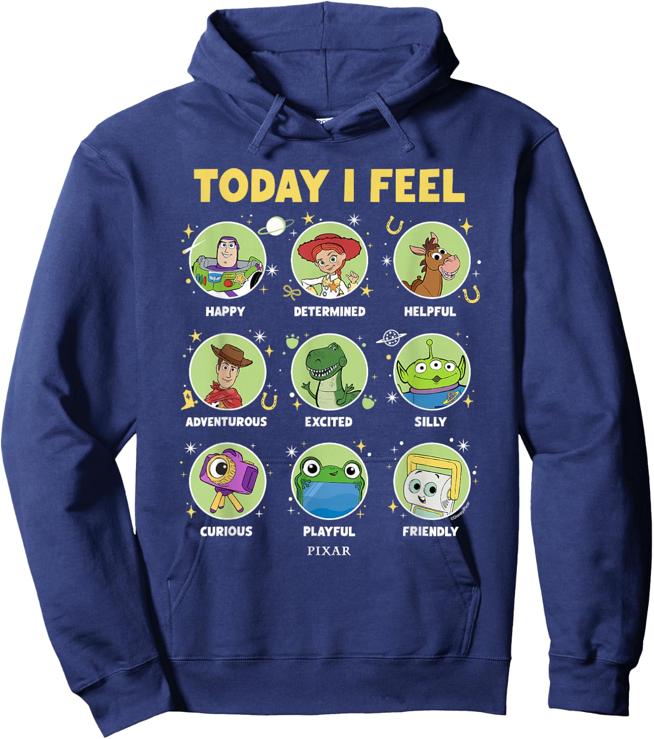 Disney Pixar Toy Story 5 Today I Feel Character Stack Hoodie - Hoodie | Navy