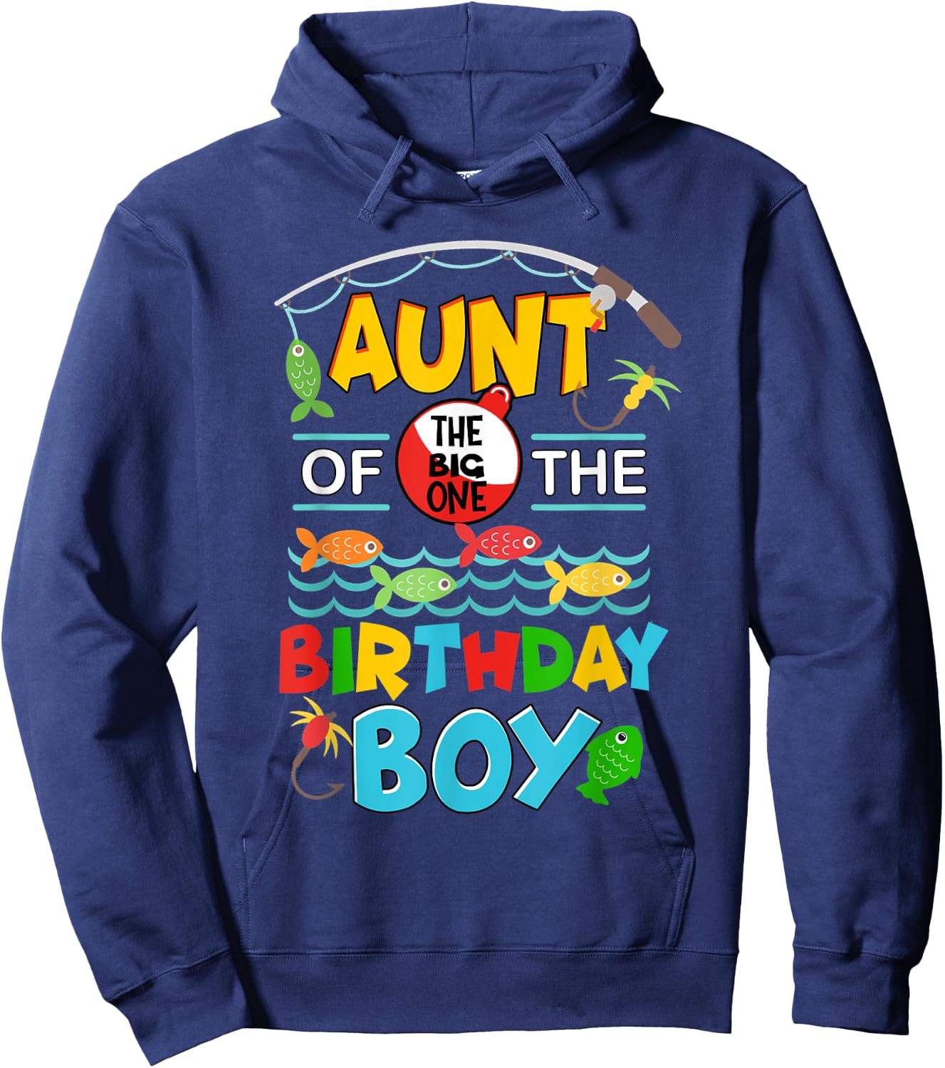 O Fish Ally One Birthday Outfit Aunt Of The Birthday Boy Hoodie - Hoodie | Navy