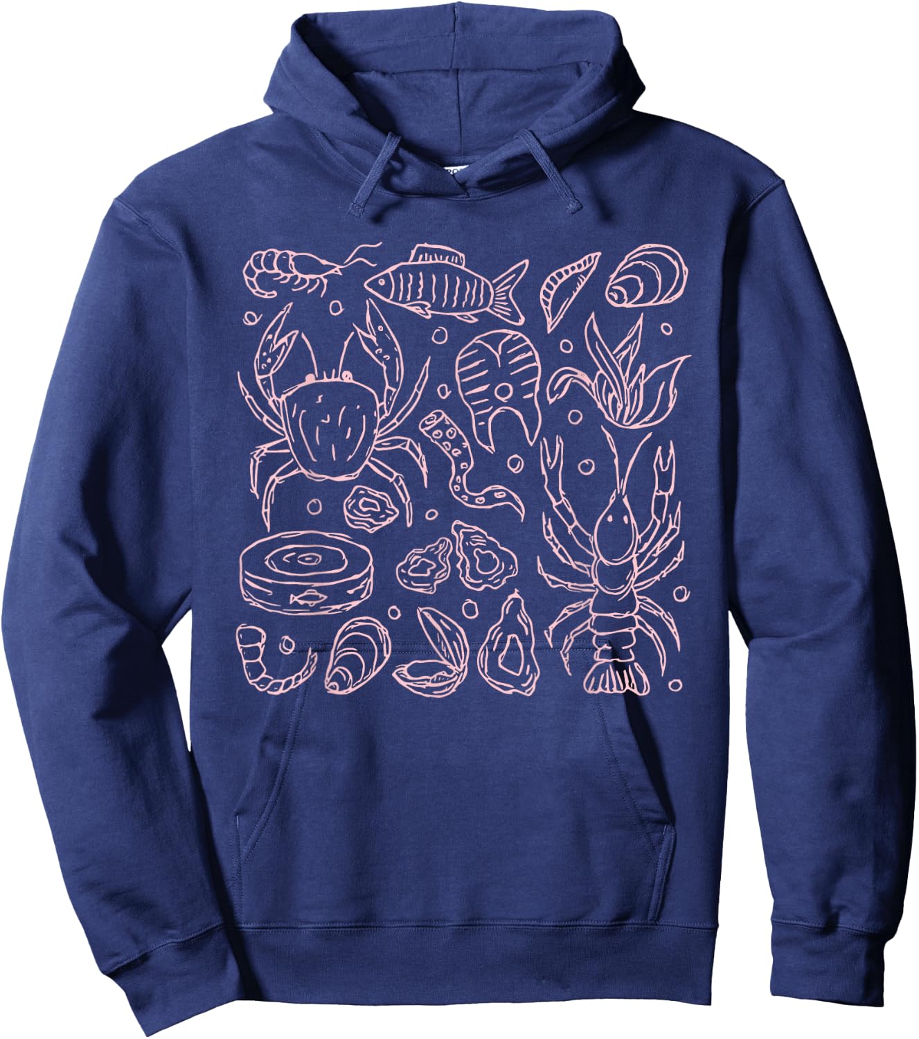 Italian summer Sardines tinned fish tomato girl food lover Hoodie - Hoodie | Navy
