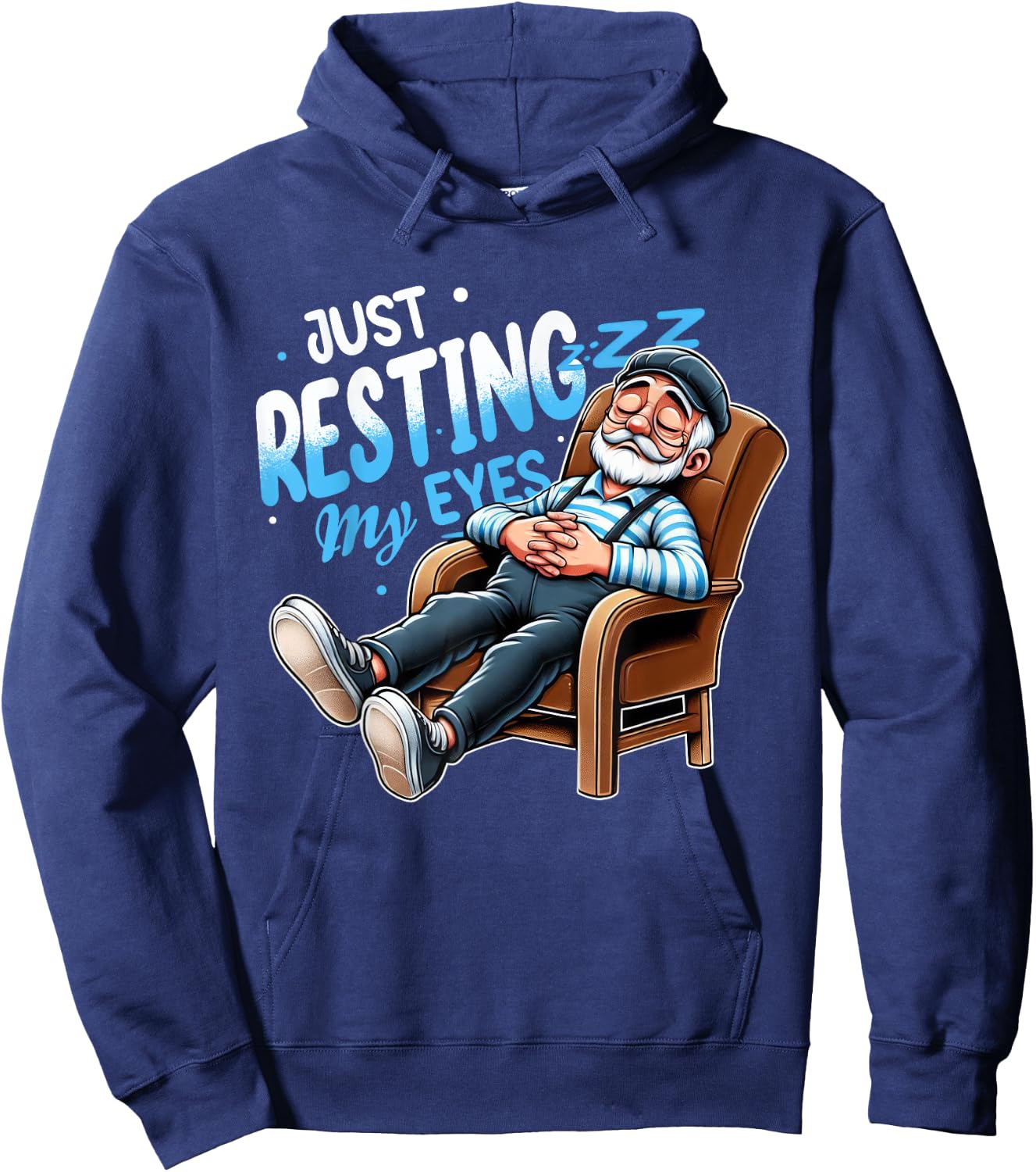 I'm Not Sleeping Just Resting My Eyes Retro Dad Joke Gifts Hoodie - Hoodie | Navy