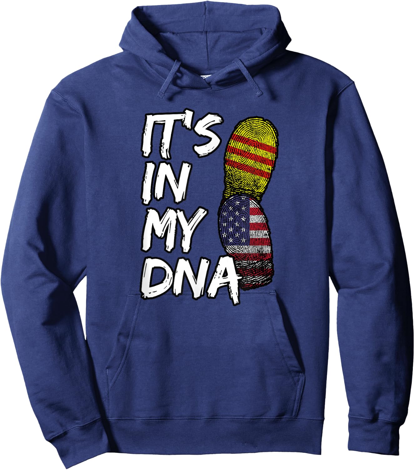 South Vietnam Vietnamese America American USA My DNA Flag Hoodie - Hoodie | Navy