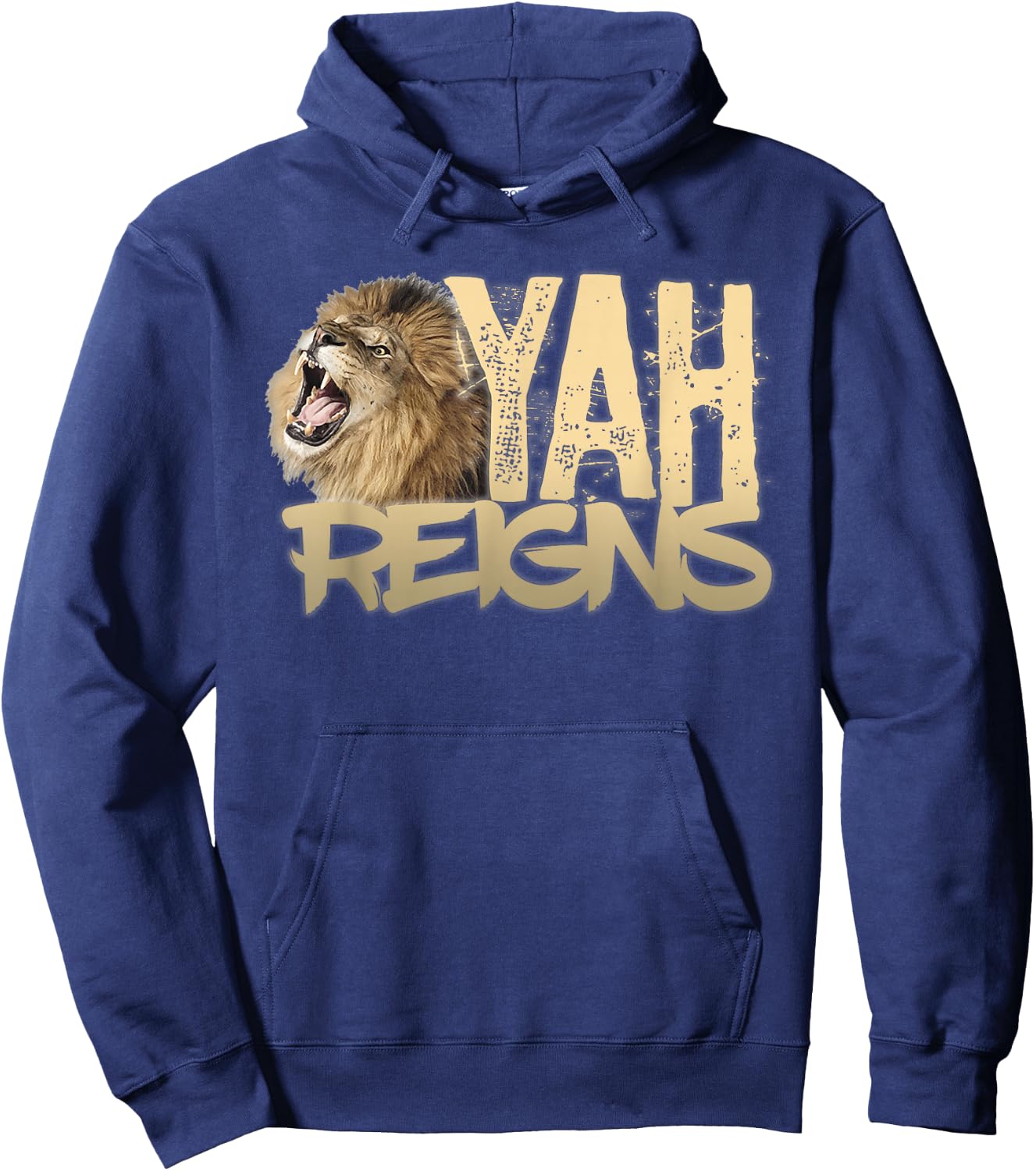 Hebrew Israelite Clothing Judah Yah Reigns Torah Lion Bible Hoodie - Hoodie | Navy