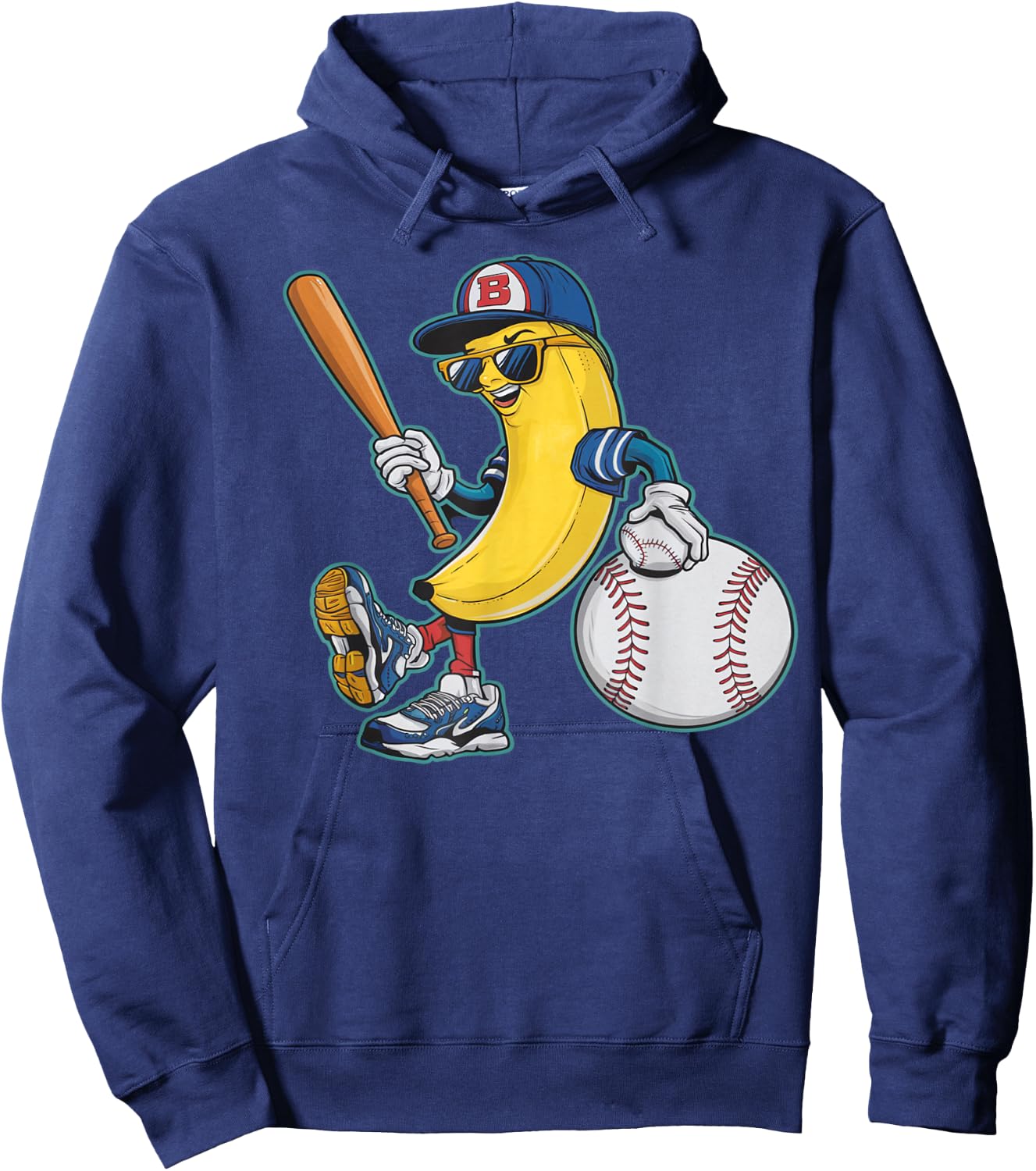 Funny Banana Playing Baseball Bananas Fruit Baseball Player Hoodie - Hoodie | Navy