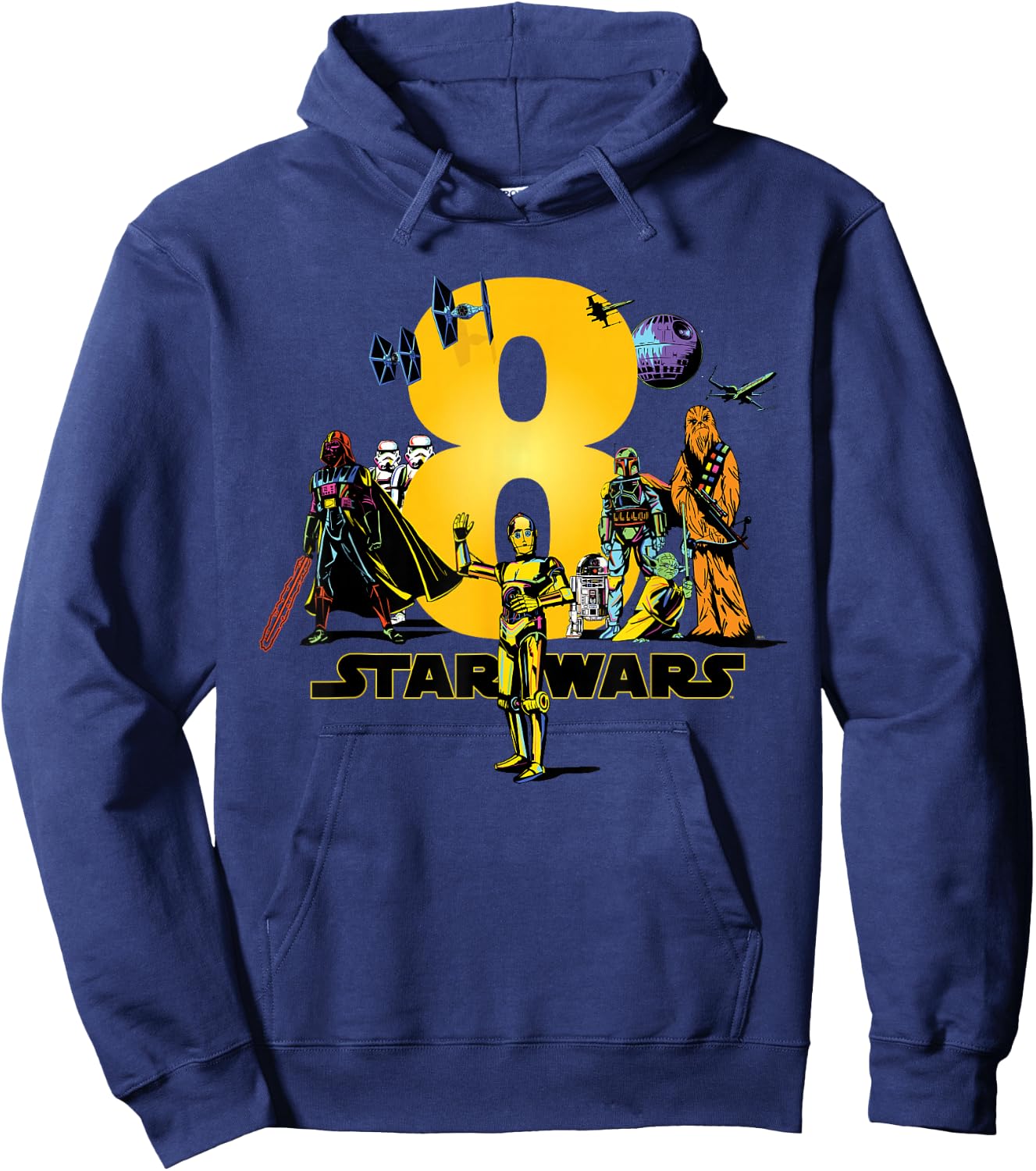 Star Wars Classic Characters Eighth Birthday 8 Years Old Hoodie - Hoodie | Navy