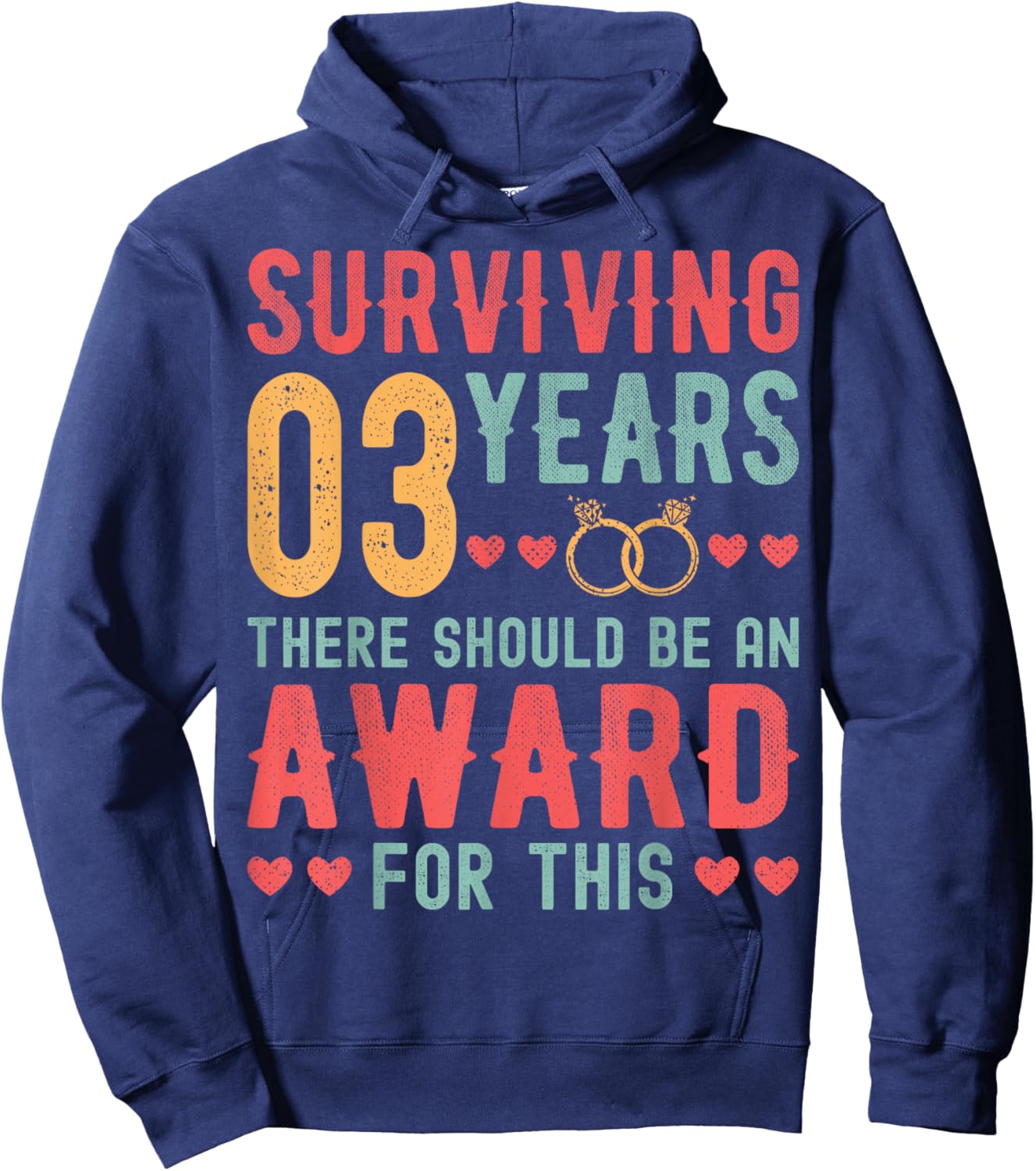 Surviving 3 Years There - 3rd Wedding Anniversary Couple Hoodie - Hoodie | Navy