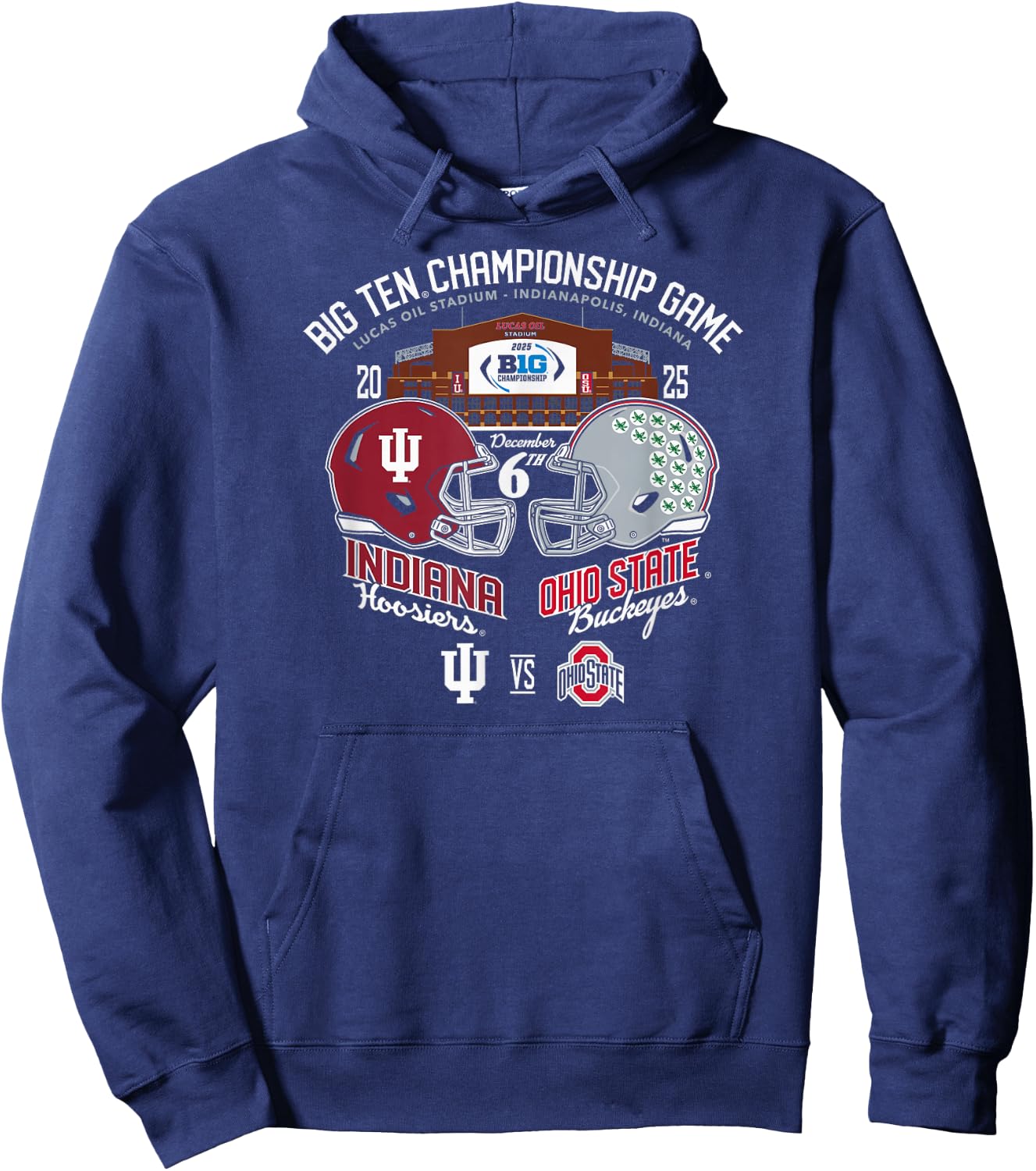 Indiana vs Ohio State Big Ten Championship 2025 Football Hoodie - Hoodie | Navy