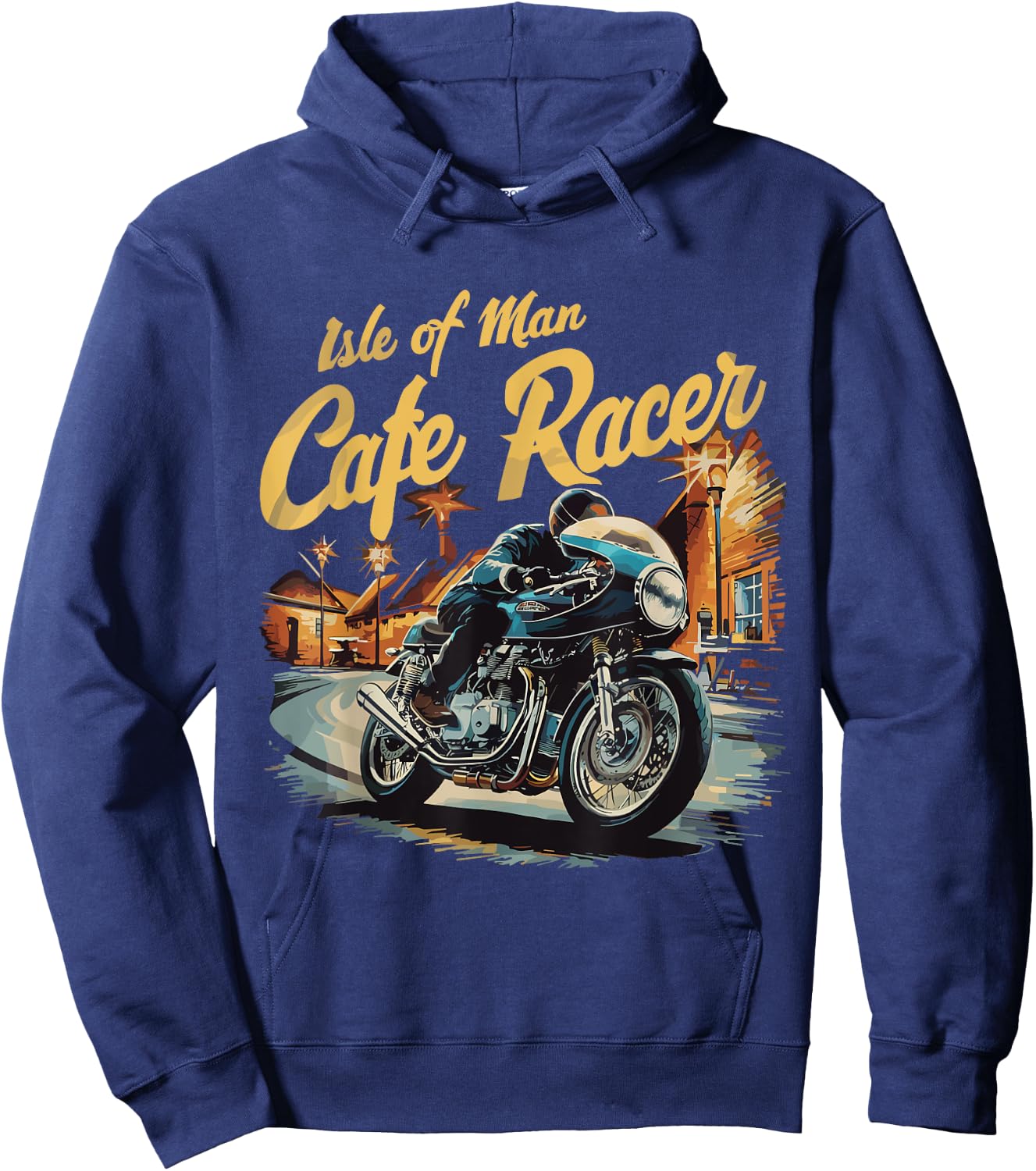 Isle of Man Motorcycle Cafe Racer Retro Vintage TT Races Hoodie - Hoodie | Navy