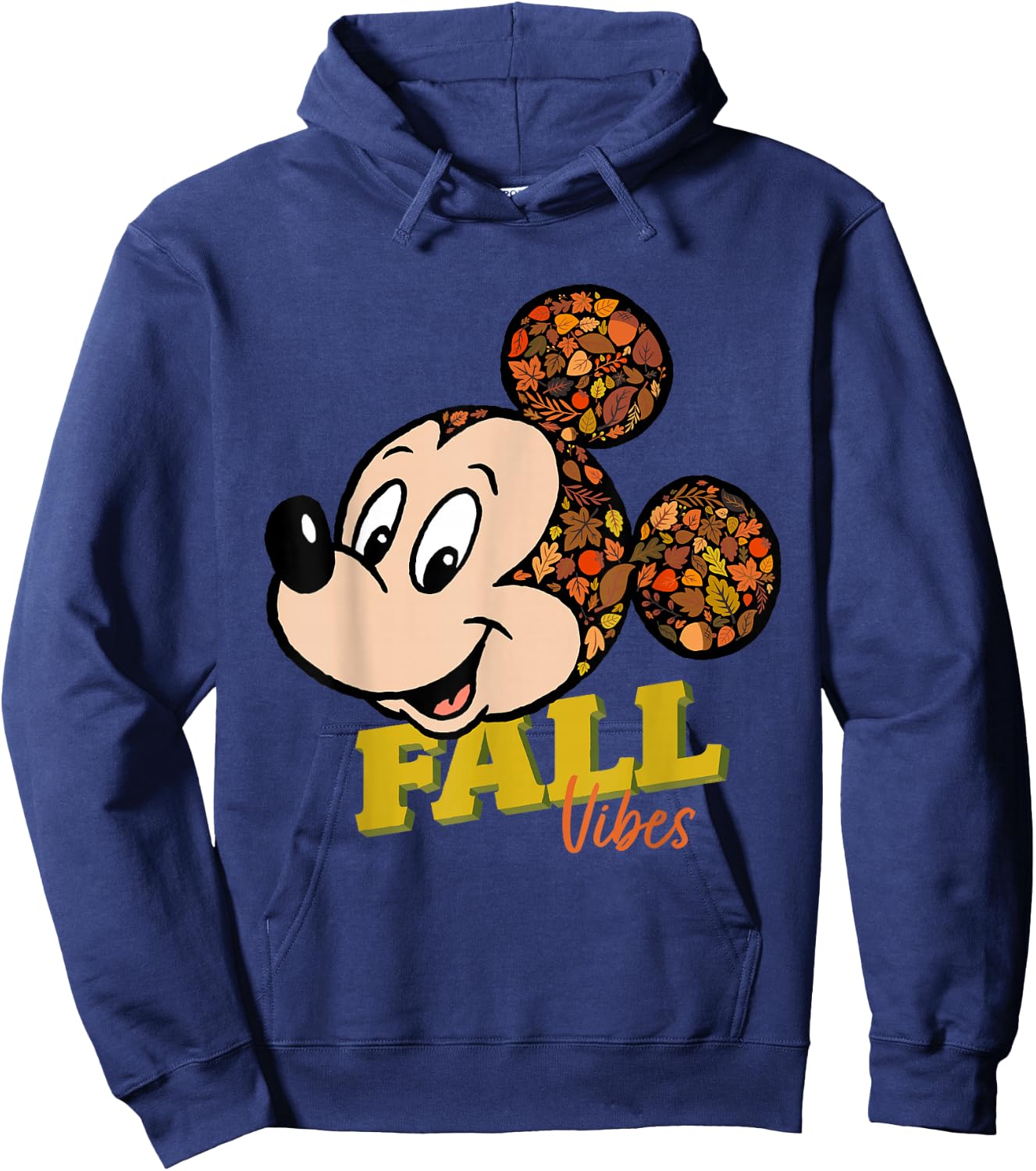Disney Mickey Mouse Fall Vibes Autumn Leaves Hoodie - Hoodie | Navy