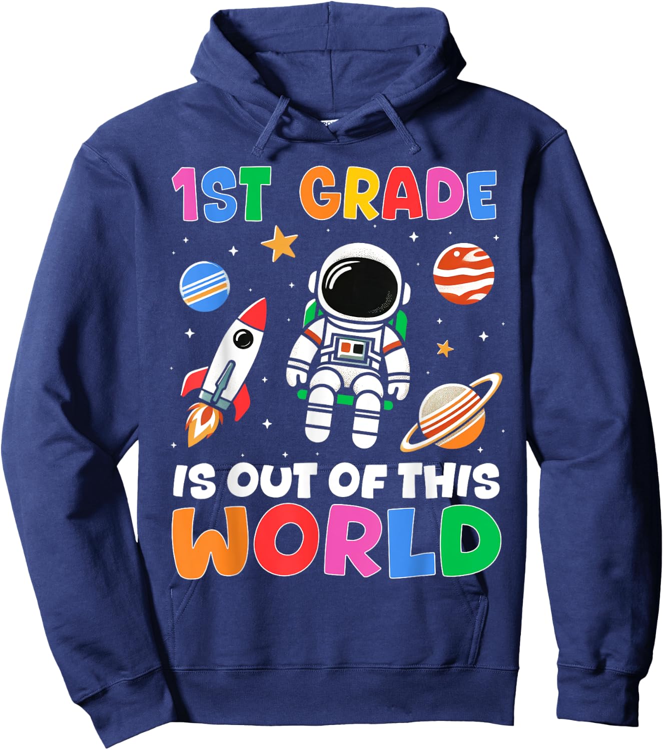 1st Grade Student Teacher Astronaut Space Back To School Hoodie - Hoodie | Navy