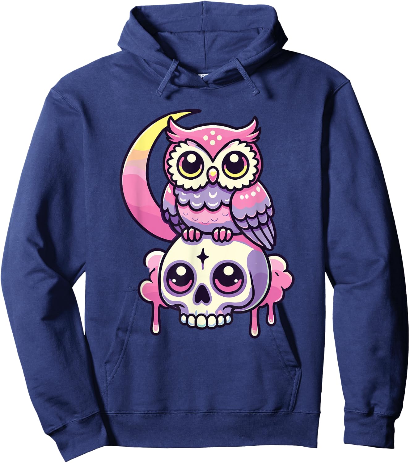 Kawaii Gothic Owl Pastel Colors Gothic Goth Owl Hoodie - Hoodie | Navy