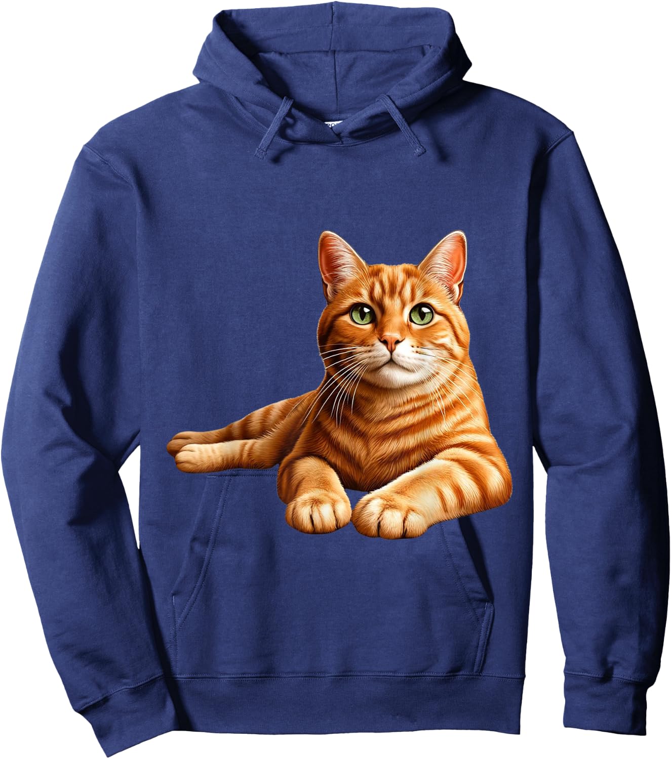 Realistic Orange Tabby Cat Cute Pet Portrait Women Kids Hoodie - Hoodie | Navy