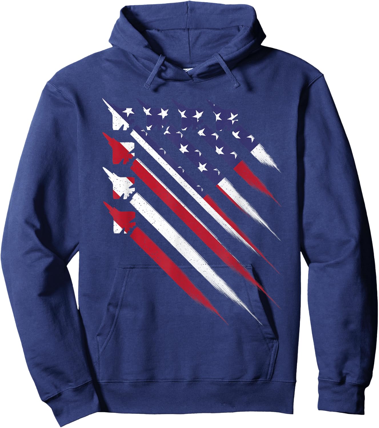 Patriotic 4th of July Jet USA American Flag Men Boys Hoodie - Hoodie | Navy