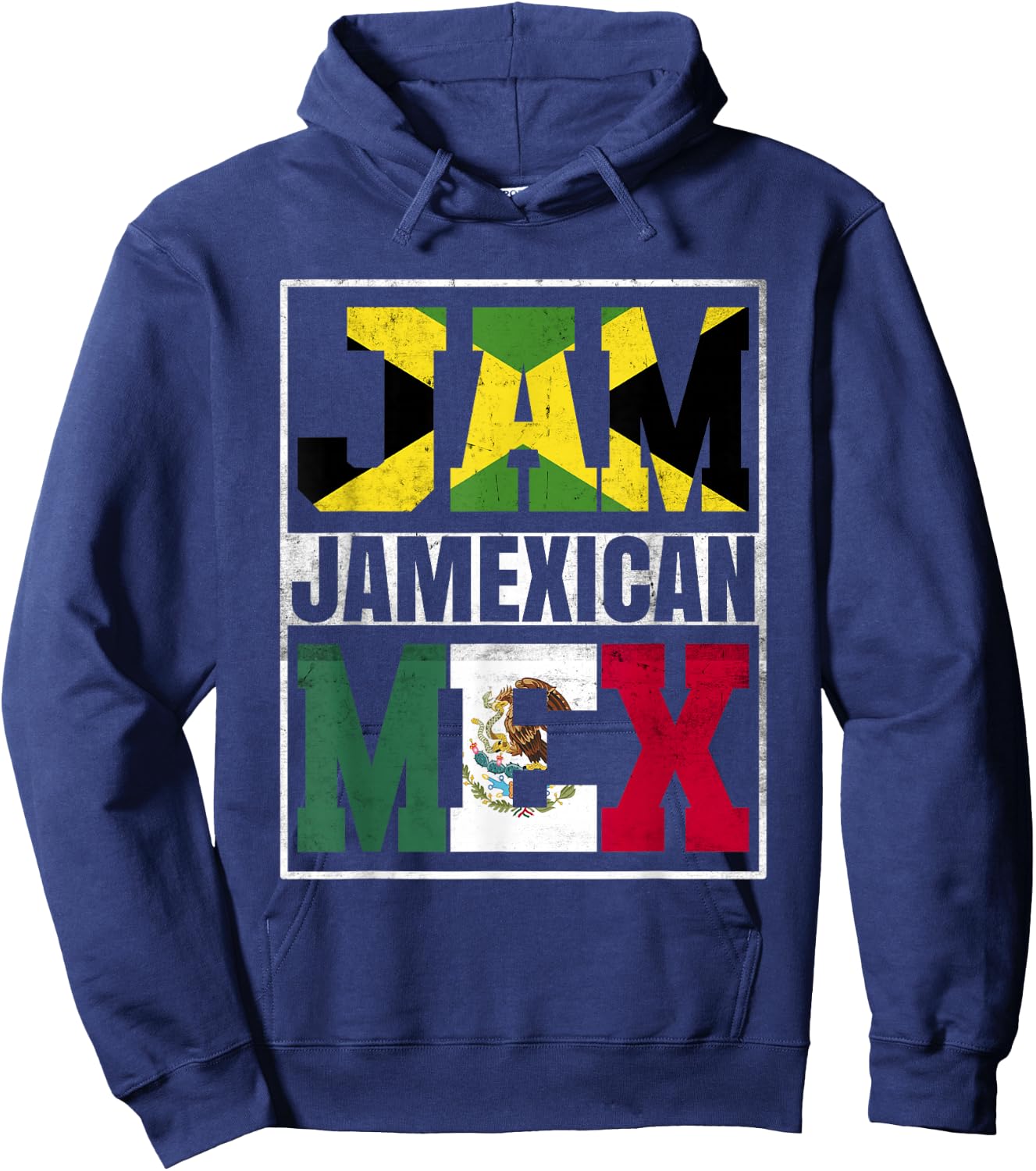 Jamexican Roots Jamaica and Mexico Mix Jamaican Mexican Hoodie - Hoodie | Navy