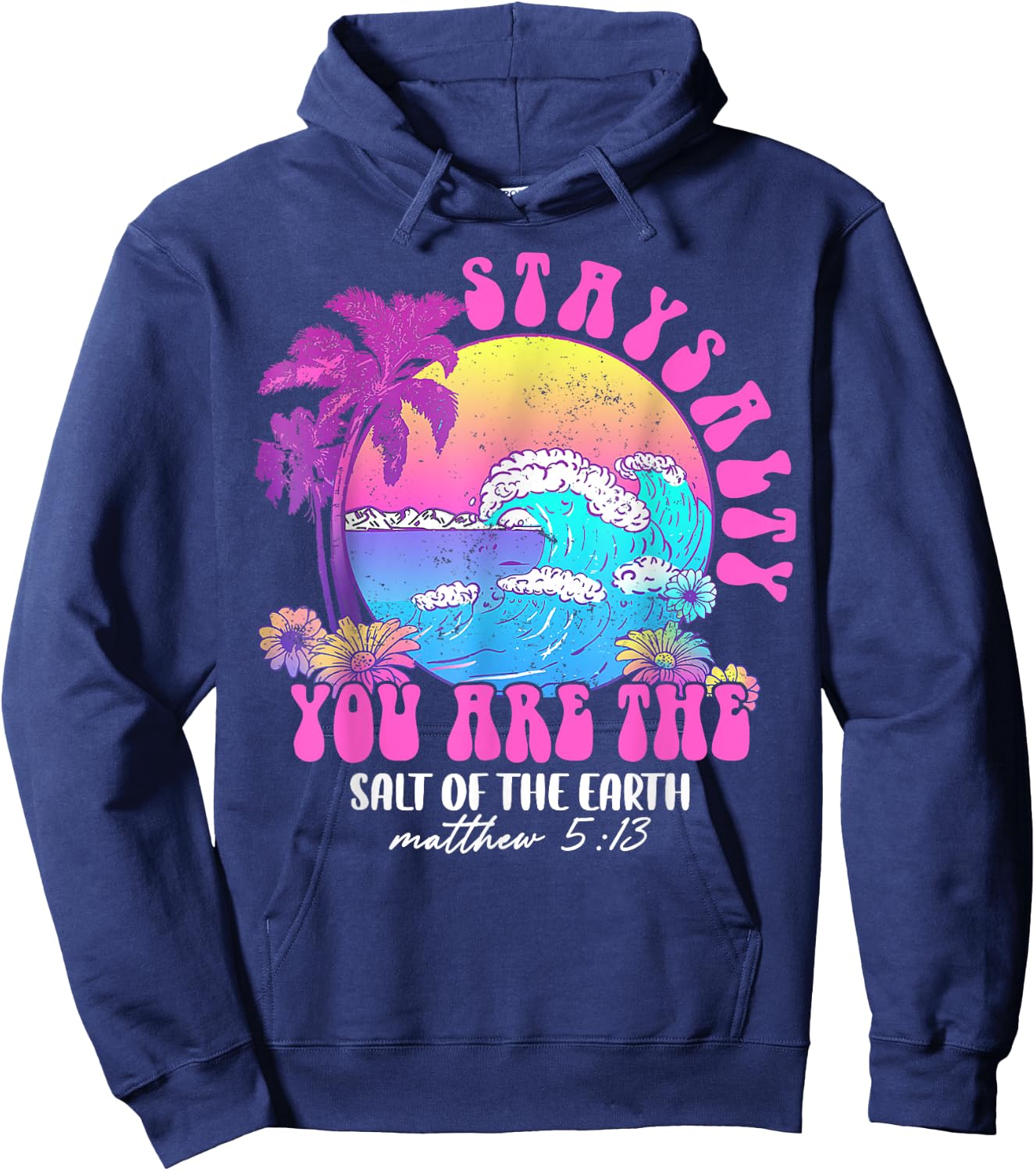 Summer Beach Be Salty Stay Lit Matthew 5:13-14 Women Hoodie - Hoodie | Navy