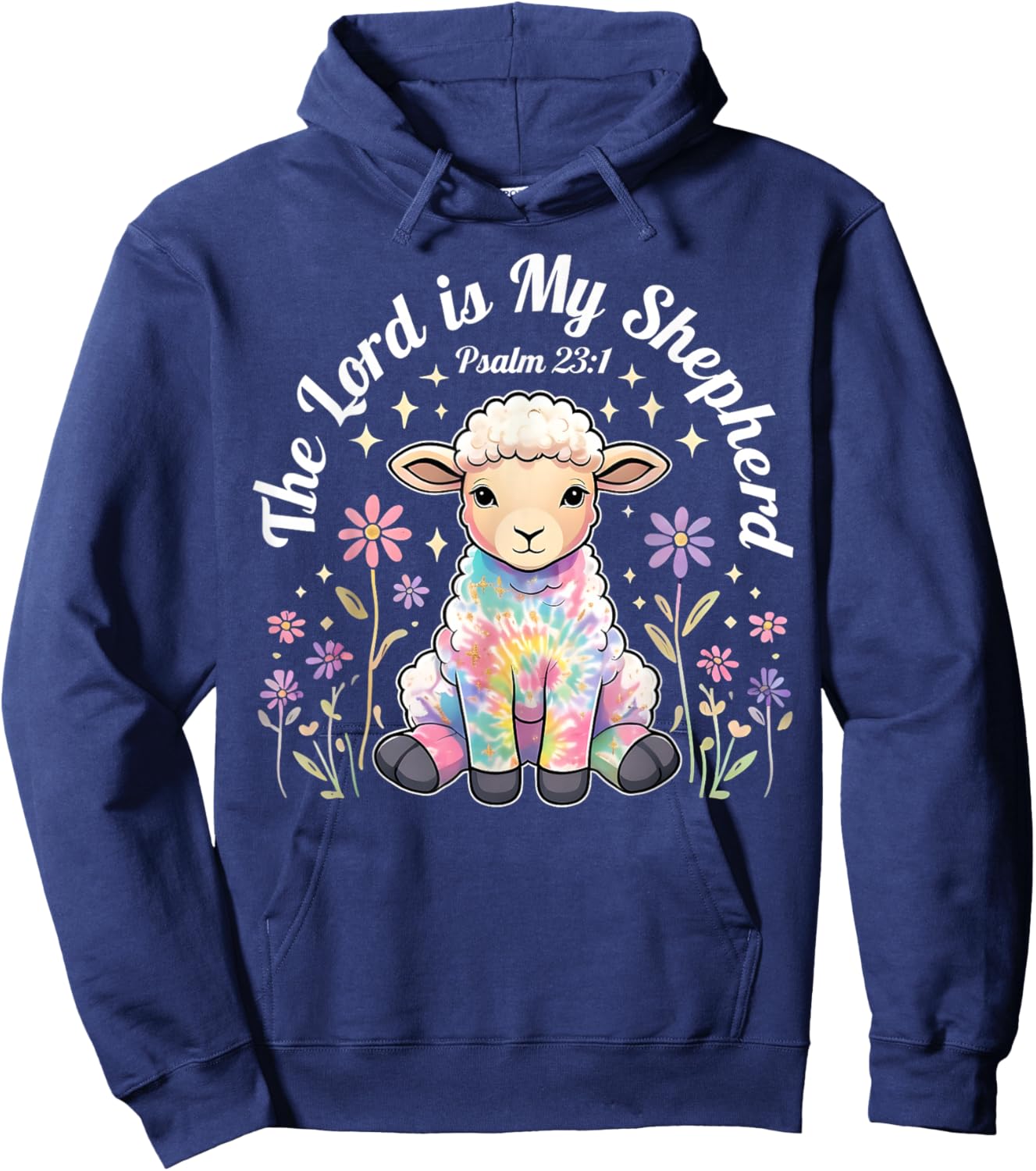 The Lord Is My Shepherd Easter Christian Faith Bible Verse Hoodie - Hoodie | Navy