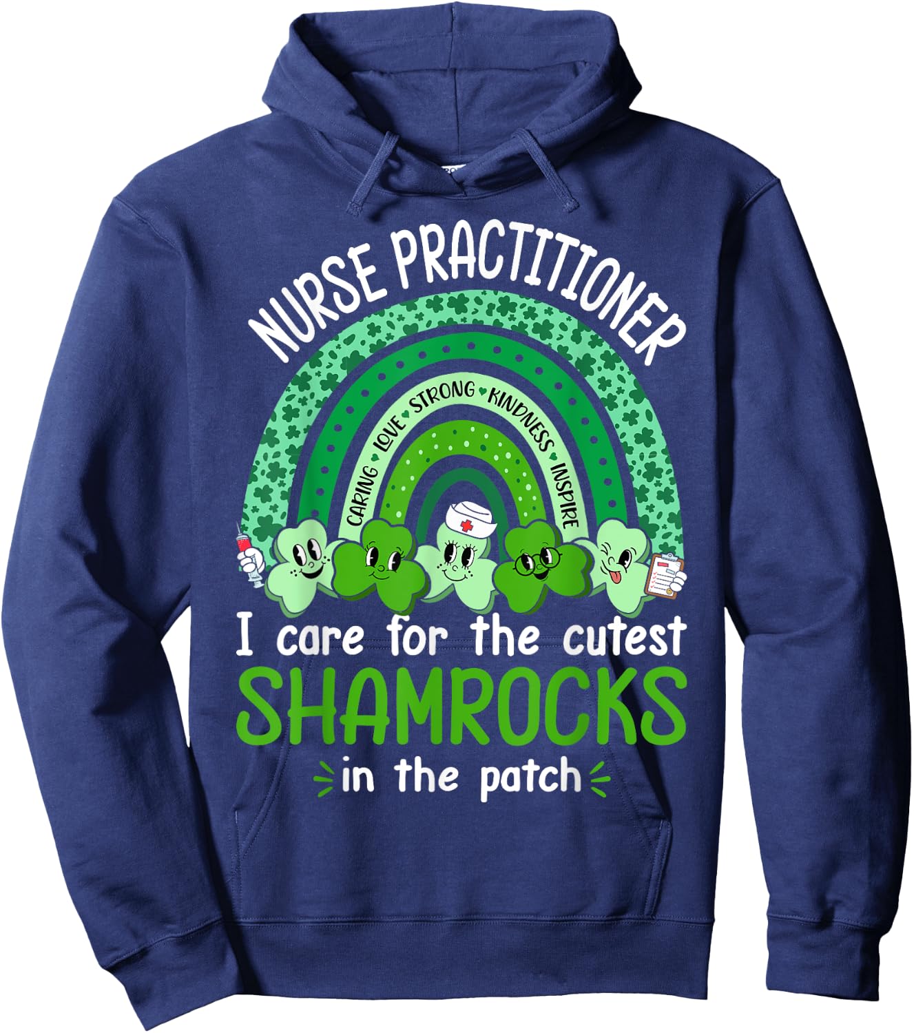 Nurse Practitioner Cutest Shamrocks Nurse St Patricks Day Hoodie - Hoodie | Navy