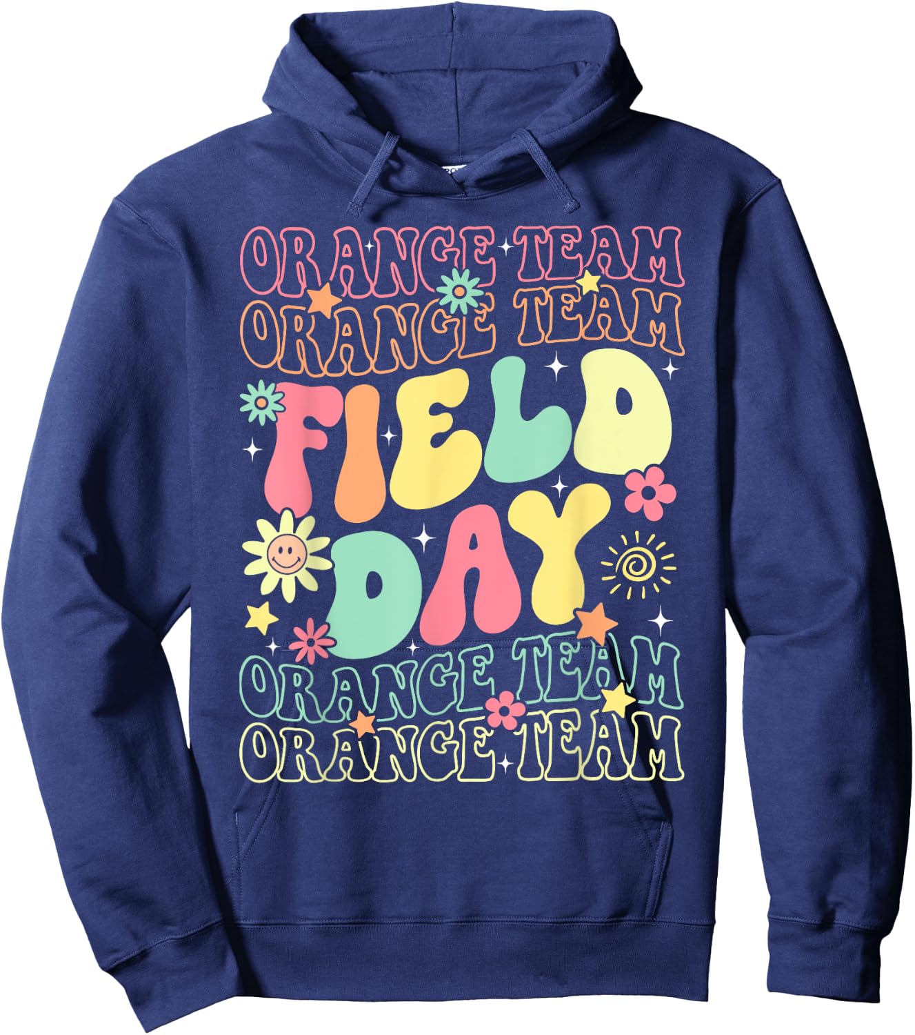Field Day Orange Team Color War Camp Team Game Competition Hoodie - Hoodie | Navy