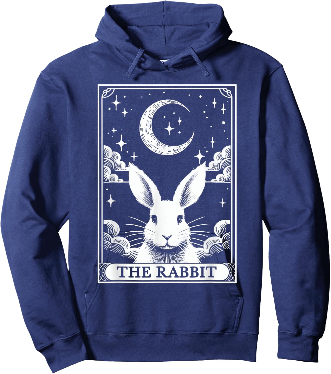Tarot Card Vintage Crescent Moon Rabbit Animal Lovers Hoodie - Hoodie | Navy