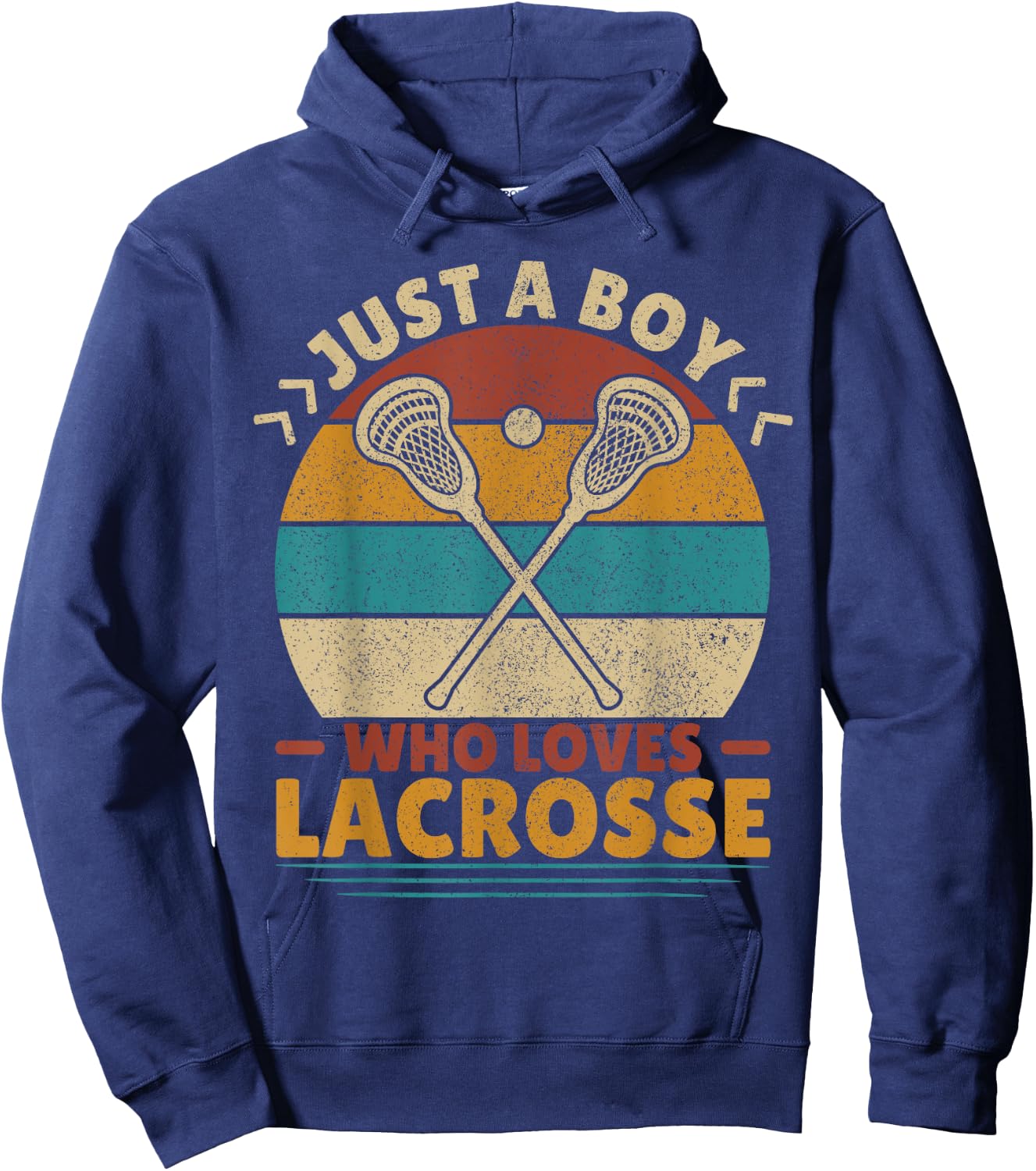 Just A Boy Who Loves Lacrosse Player Lax Lovers Boy Lacrosse Hoodie - Hoodie | Navy