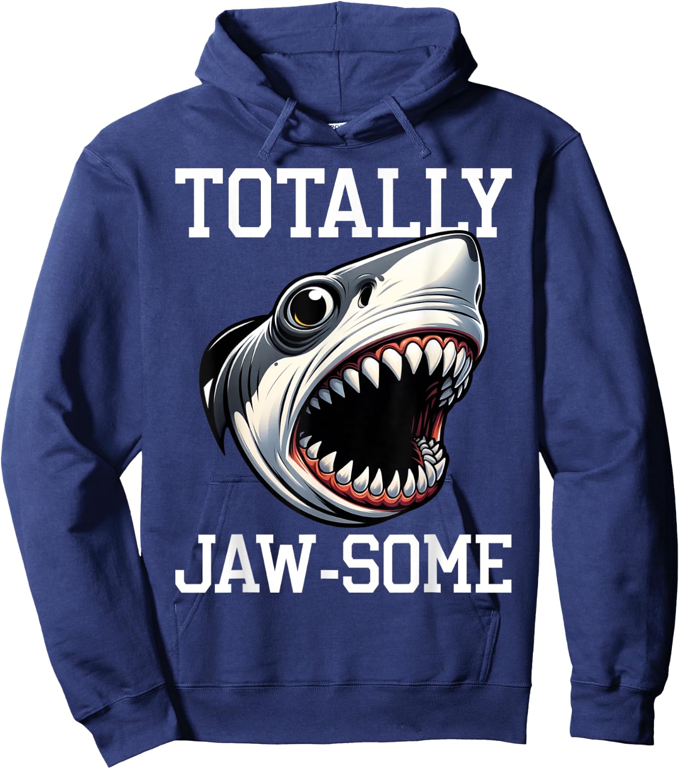 Cool Shark Totally Jaw-Some Beach Funny Shark Men Women Kids Hoodie - Hoodie | Navy