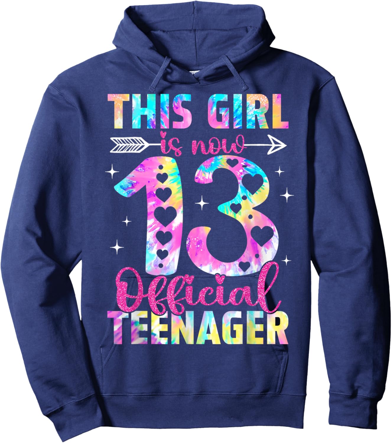 This Girl is Now 13th Birthday 13 Year Old Official Teenager Hoodie - Hoodie | Navy