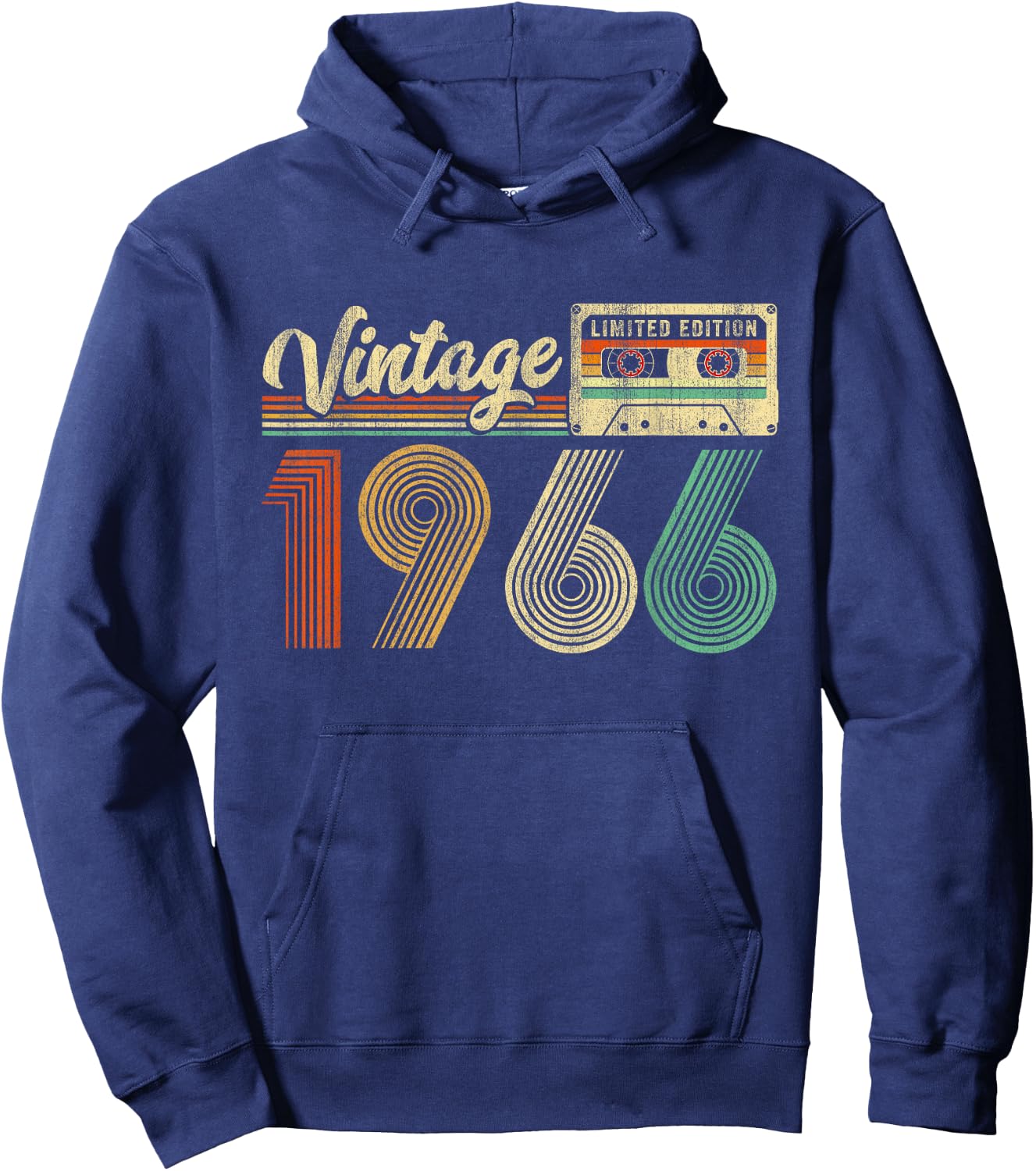 60 Years Old Vintage 1966 Cassette Tape 60th Birthday Retro Hoodie - Hoodie | Navy