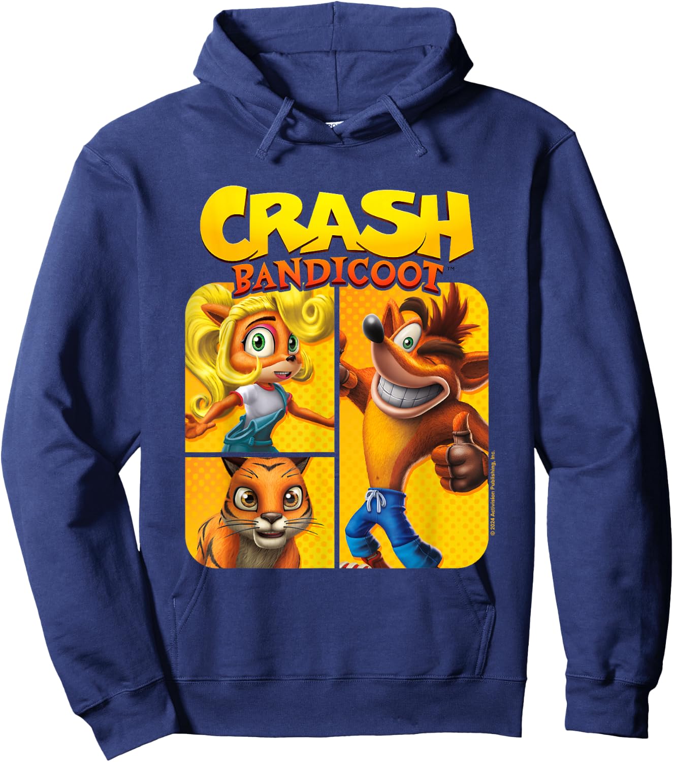 Crash Bandicoot & Friends Vintage Character Panels Hoodie - Hoodie | Navy