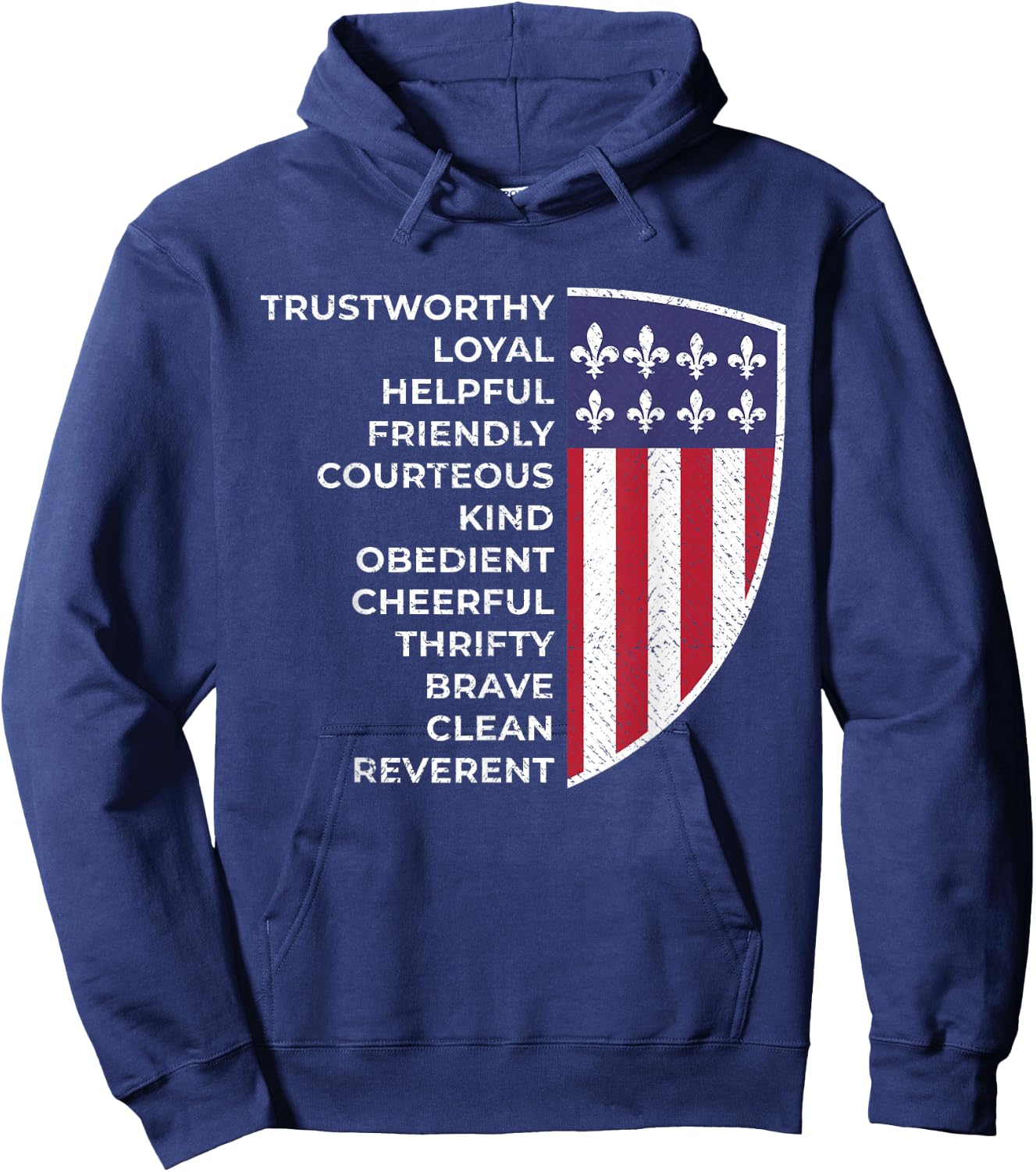 Scout Life Scouting Flag Lovers Hiking Happy Camper Camp Hoodie - Hoodie | Navy