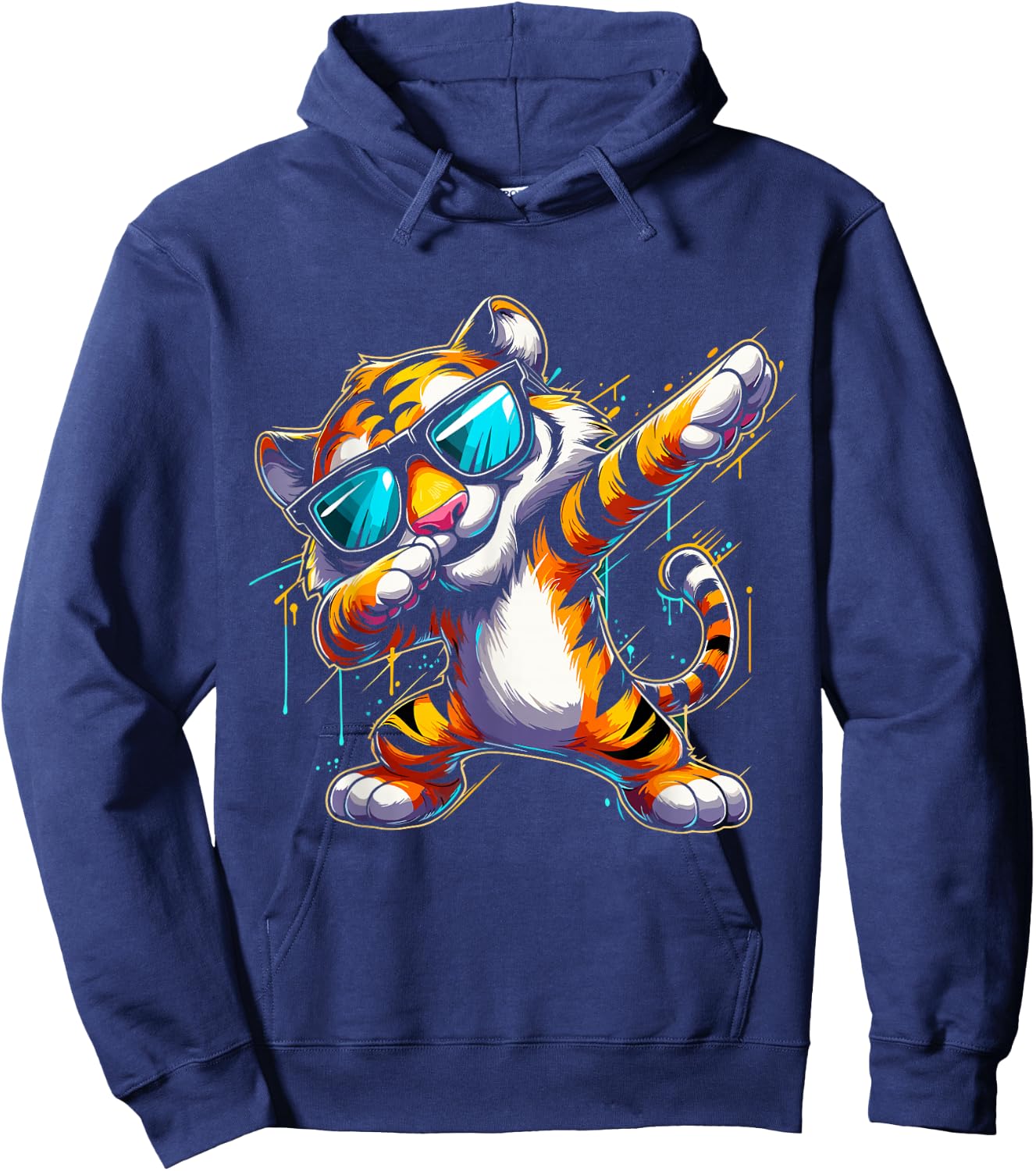 Dabbing Tiger With Sunglasses Cool Dabbing Tiger Hoodie - Hoodie | Navy