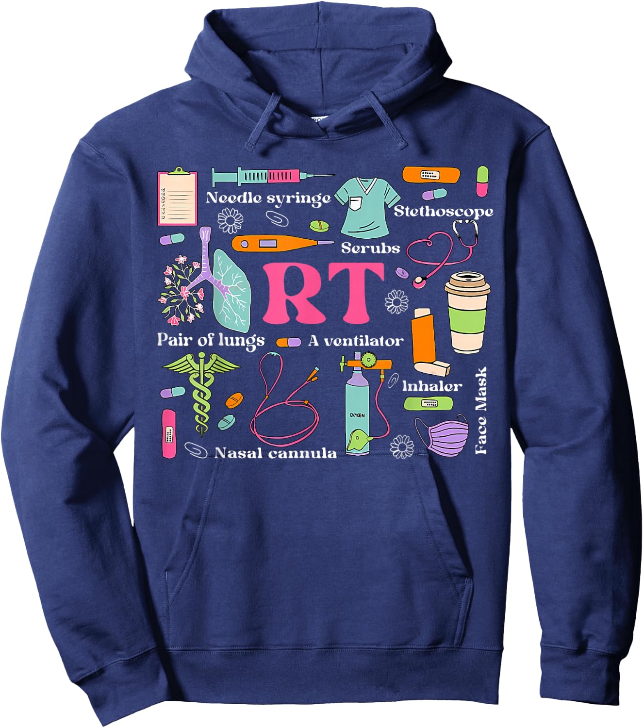 Respiratory Therapist Funny RT Care Respiratory Therapy Hoodie - Hoodie | Navy