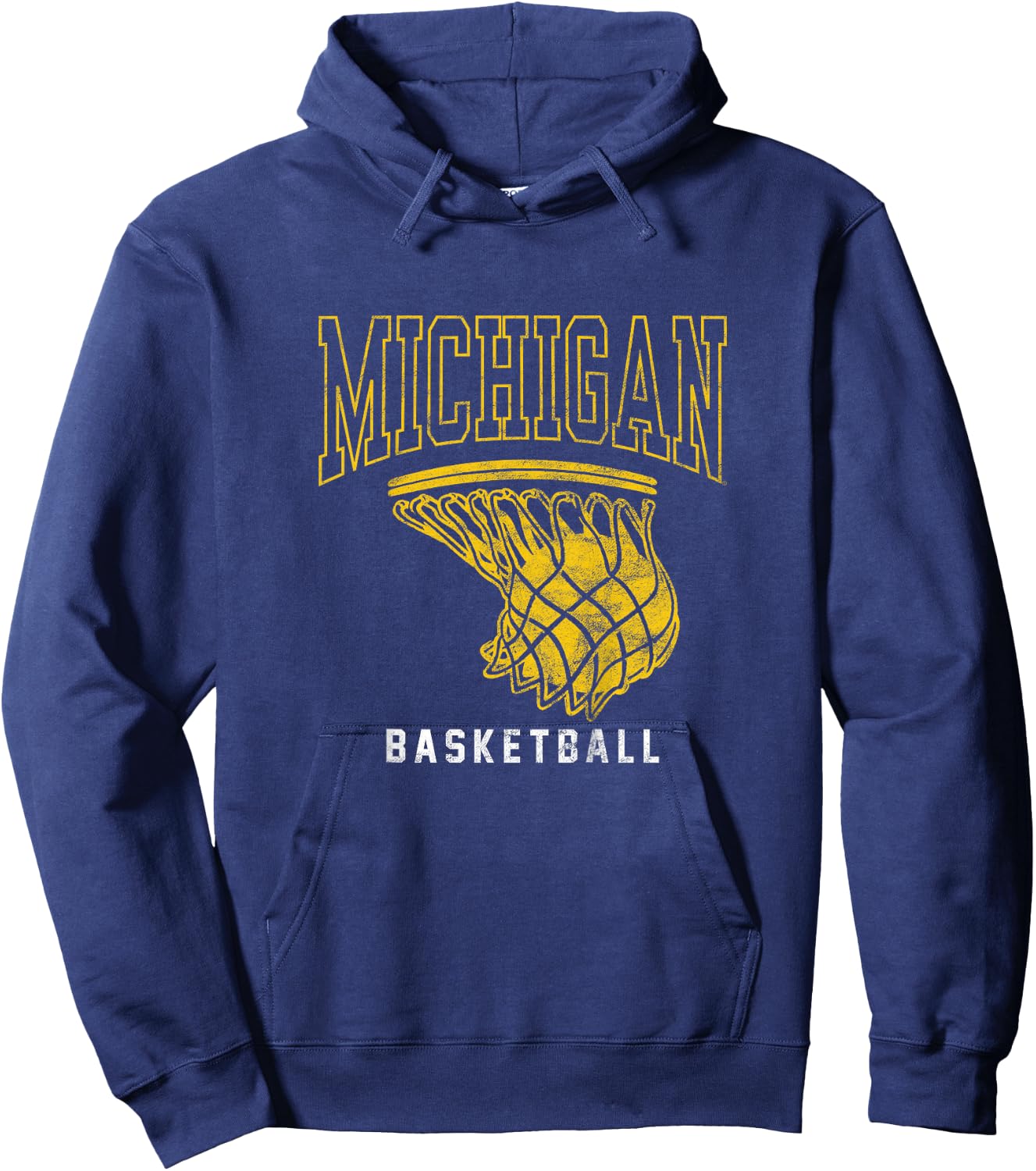 Kids University of Michigan Wolverines U of M Basketball Hoop Hoodie - Hoodie | Navy