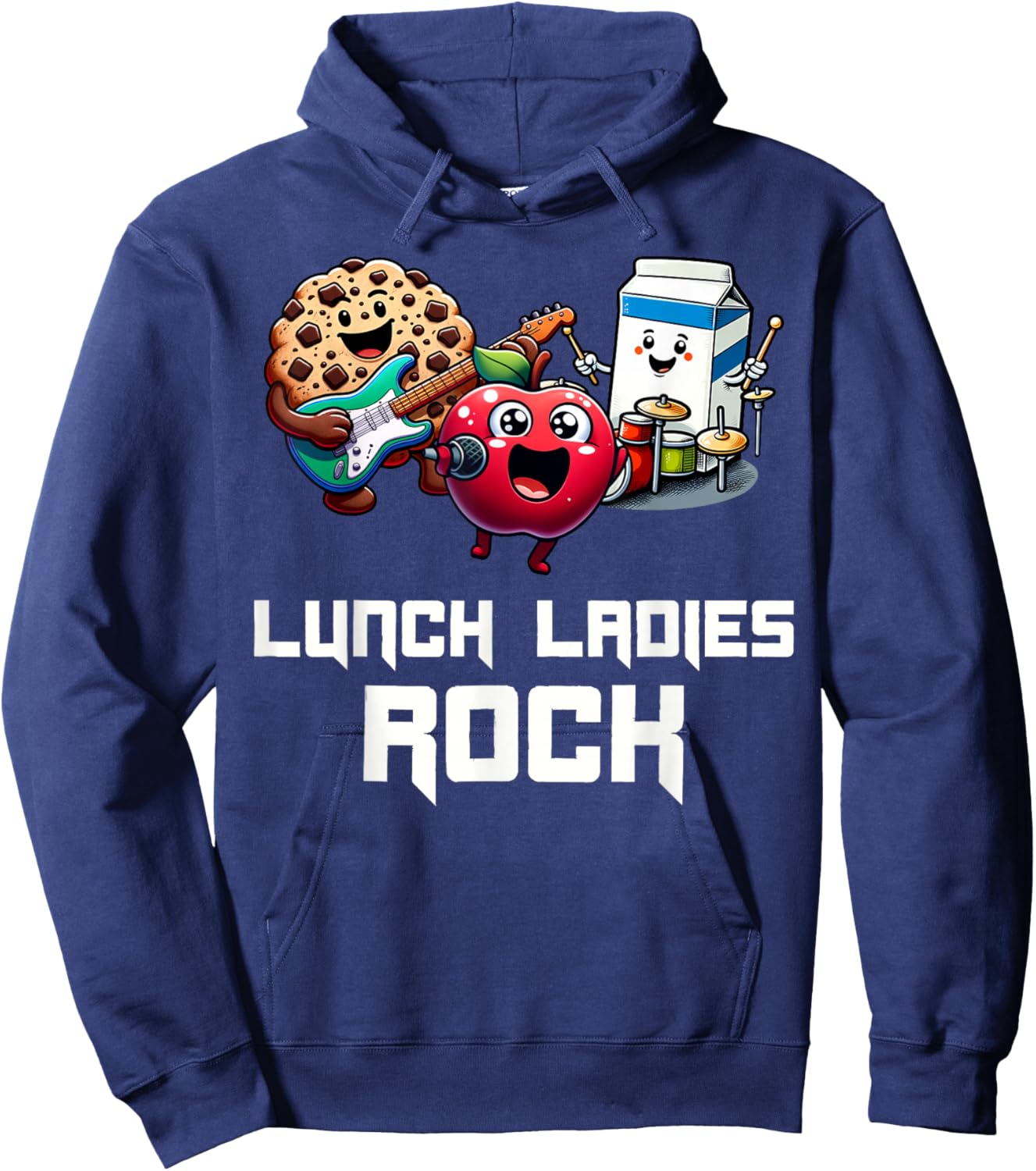 Funny Lunch Lady School Aide Appreciation Graphic Hoodie - Hoodie | Navy