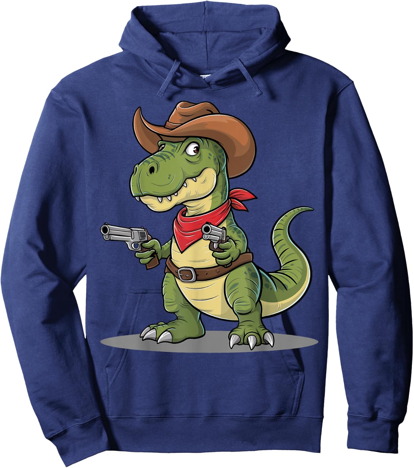Funny Cowboy T Rex Dinosaur Wild West Country Boys Gift Hoodie - Hoodie | Navy