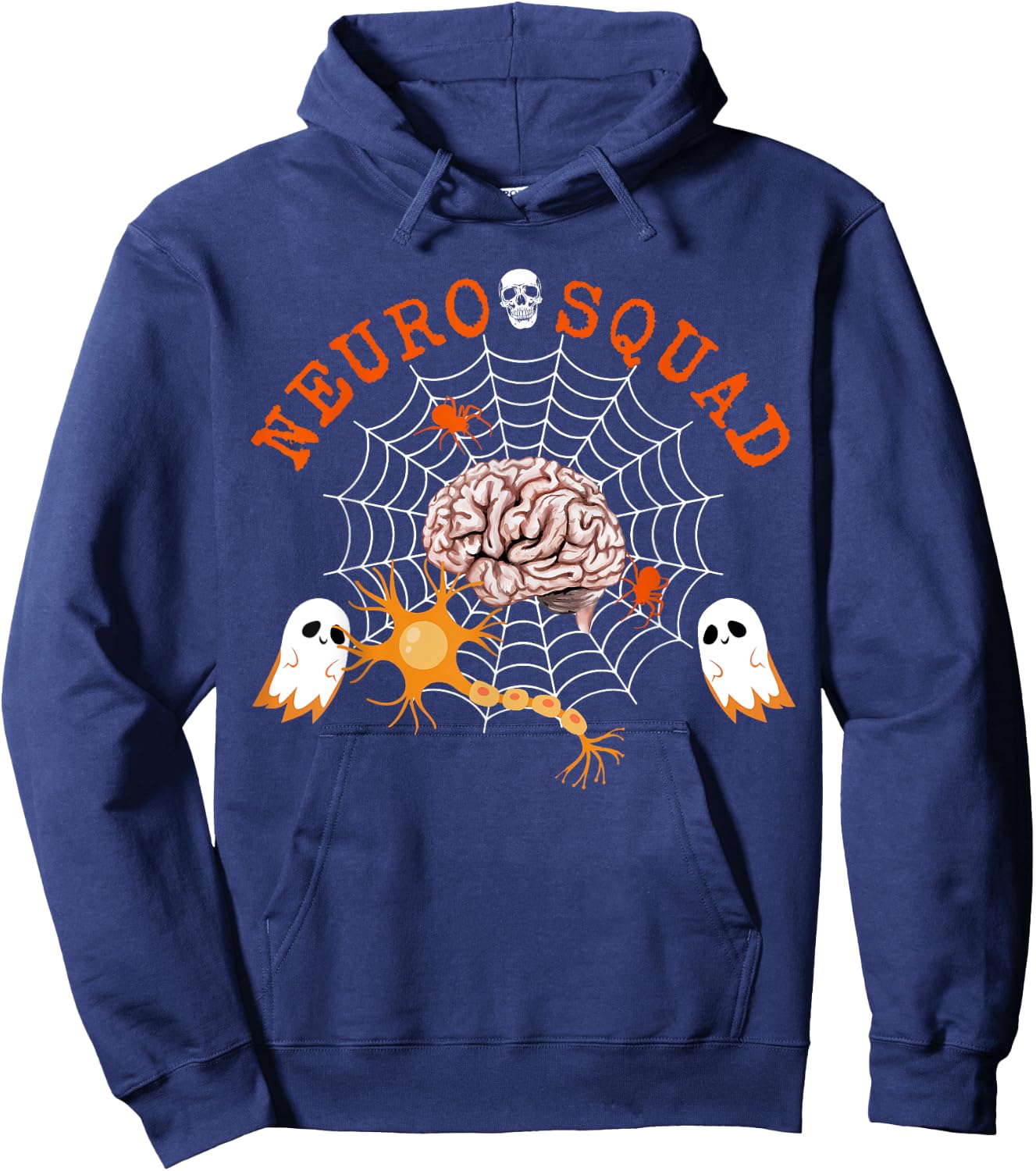 Neuro Nurse Squad Brain Anatomy Ghost Neuron Phd Science Hoodie - Hoodie | Navy