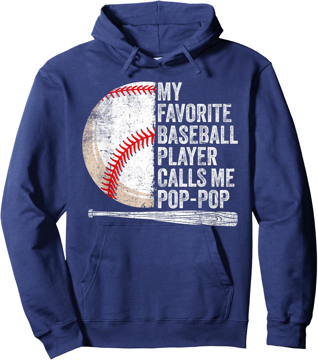 My Favorite Baseball Player Calls Me Pop-Pop Father's Day Hoodie - Hoodie | Navy