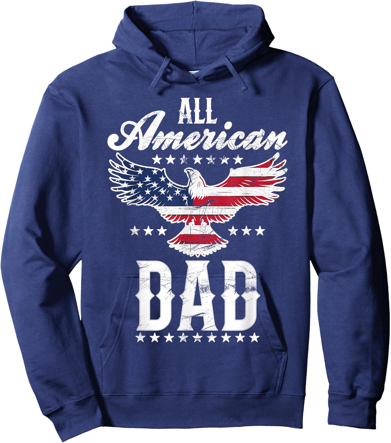 All American Dad Eagle 4th of July Fathers Day USA Dad Hoodie - Hoodie | Navy