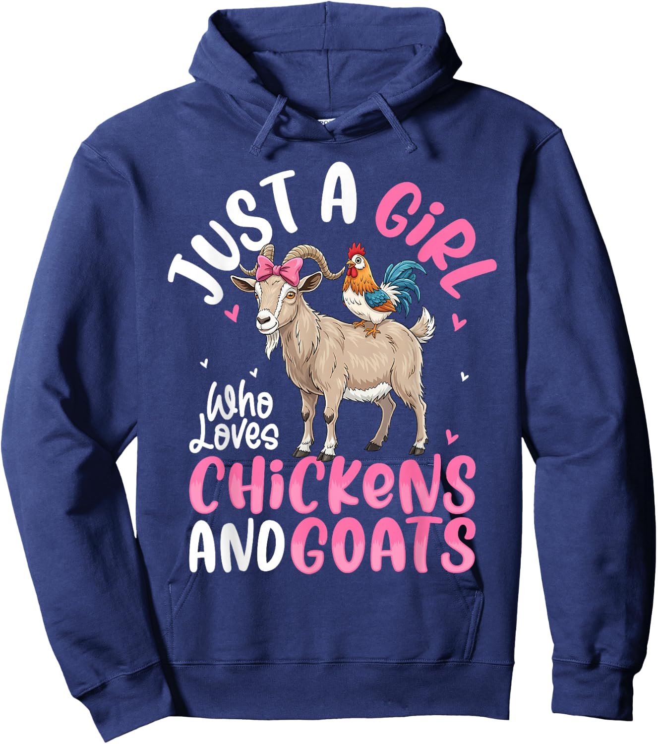 Just a Girl who Loves Chickens Goats Farm Farming Toddler Hoodie - Hoodie | Navy