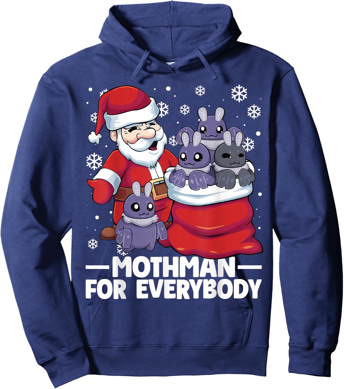 Mothman For Everybody Santa Christmas Mothman Funny Hoodie - Hoodie | Navy