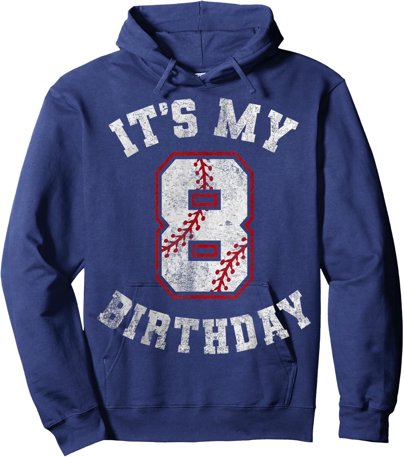 It's My 8th Birthday Baseball 8 Year Old Birthday Boys Kids Hoodie - Hoodie | Navy