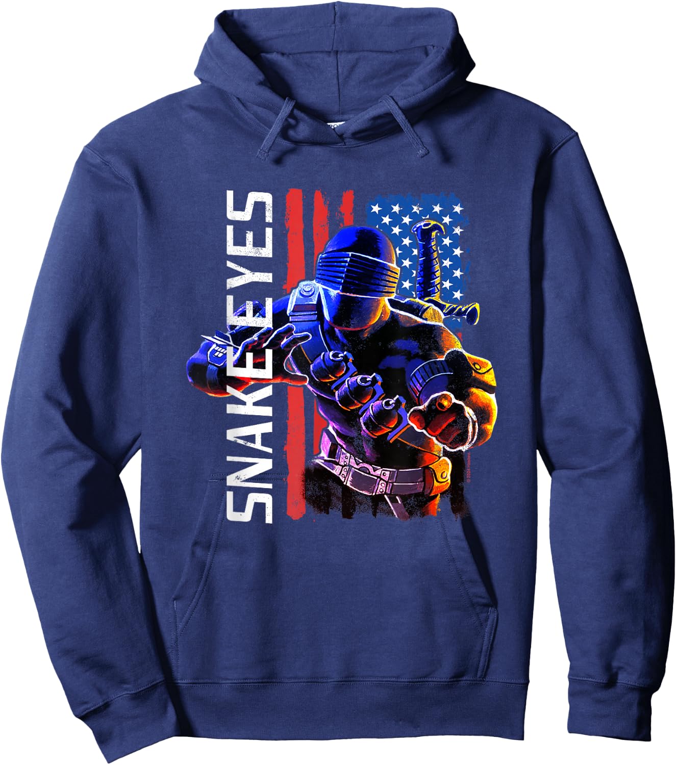 G.I. Joe Americana Snake Eyes Vintage Big Chest Poster Hoodie - Hoodie | Navy