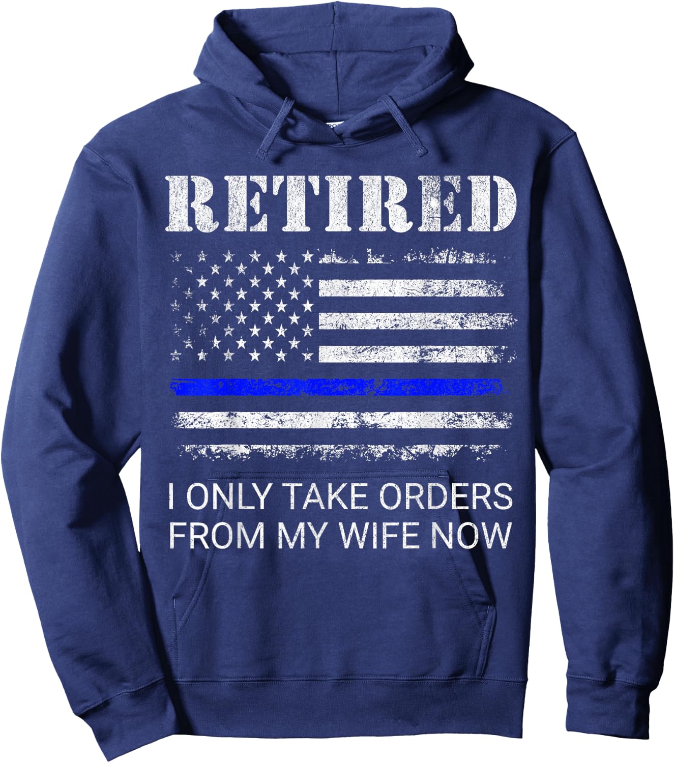 Cop Retirement Retired Police Officer Cop Funny - -Adults, Classic Fit, Short Sleeve, Black, Small Hoodie - Hoodie | Navy