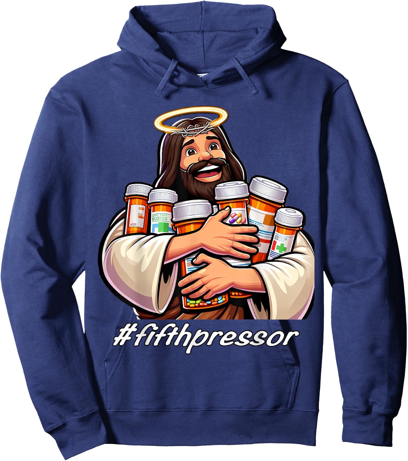 Jesus Christ Fifth Pressure Pharmacist Ful Code Nurse ICU ER Hoodie - Hoodie | Navy