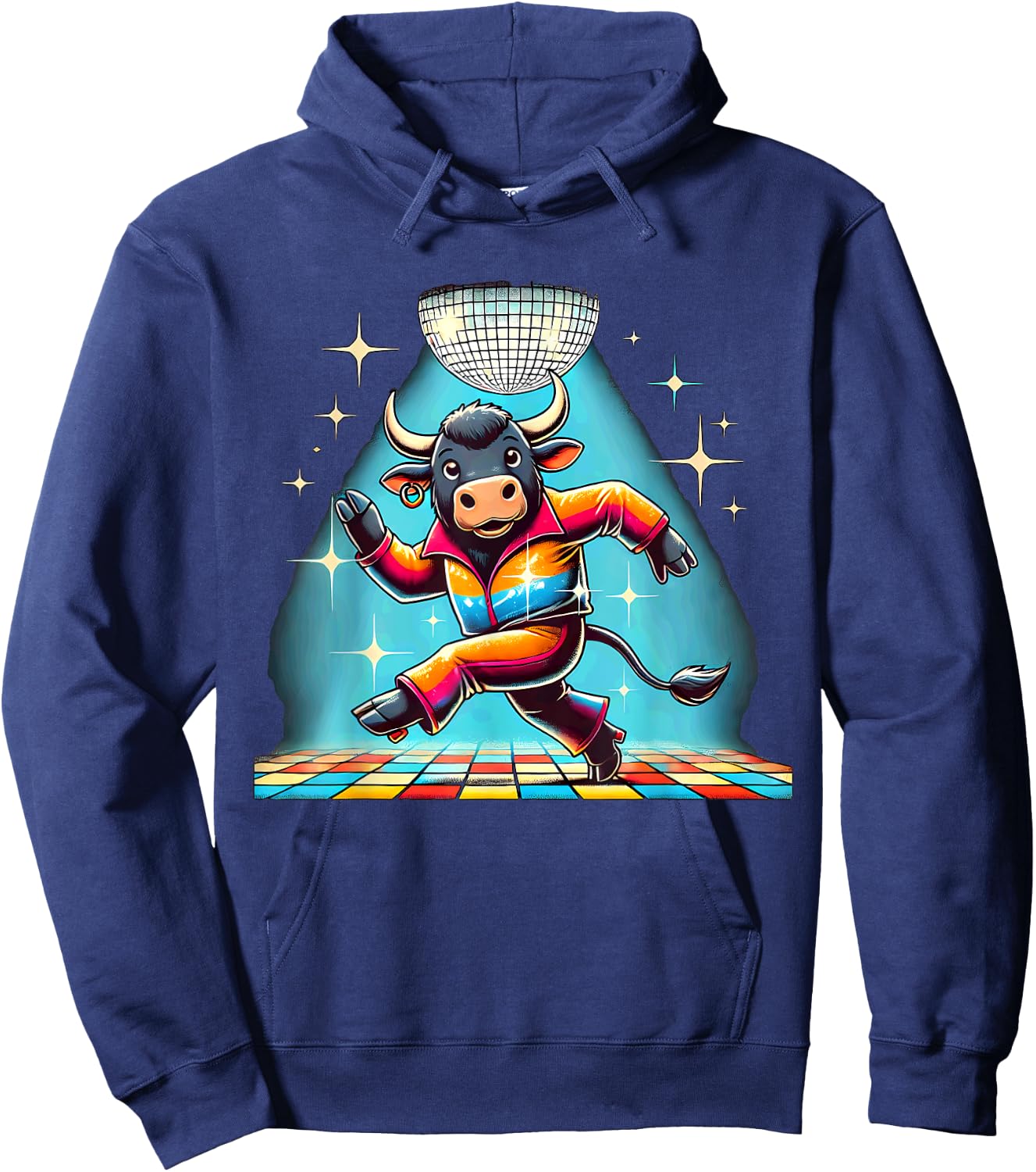 Aesthetic Ox Bull Disco Hoodie - Hoodie | Navy
