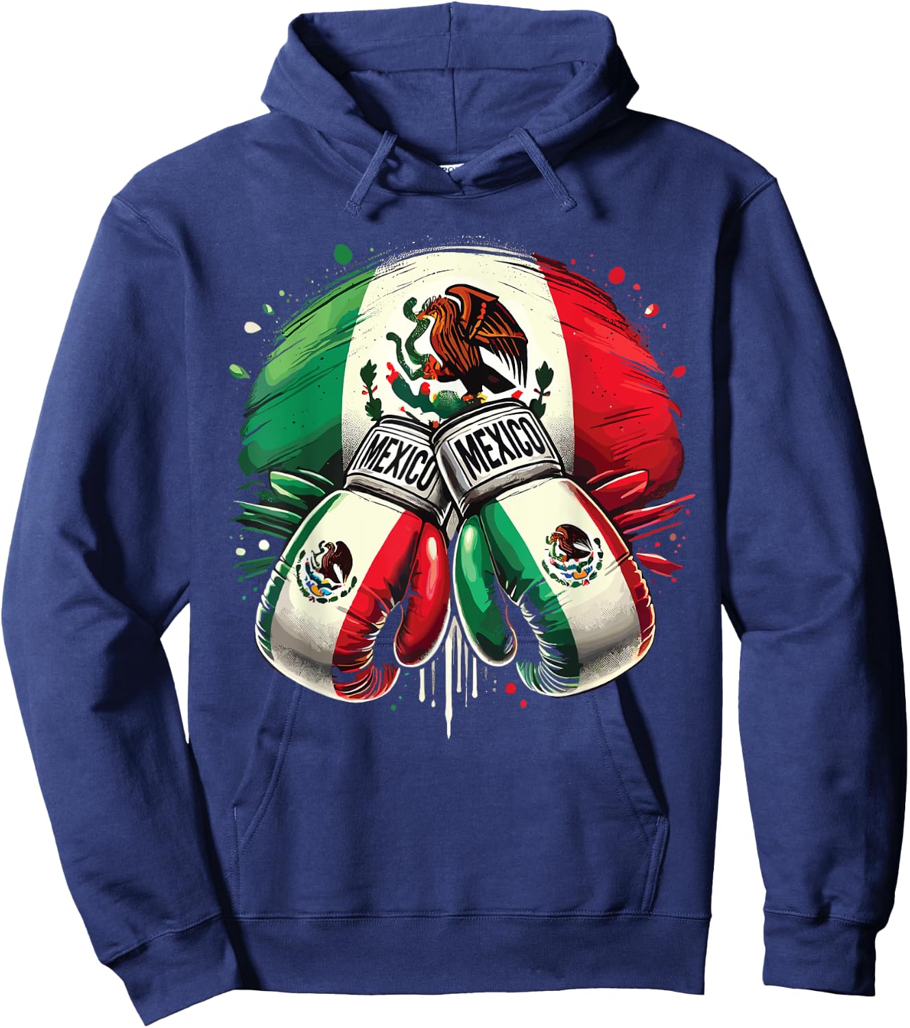 Mexican Boxing Pride Gloves Sports Design Hoodie - Hoodie | Navy