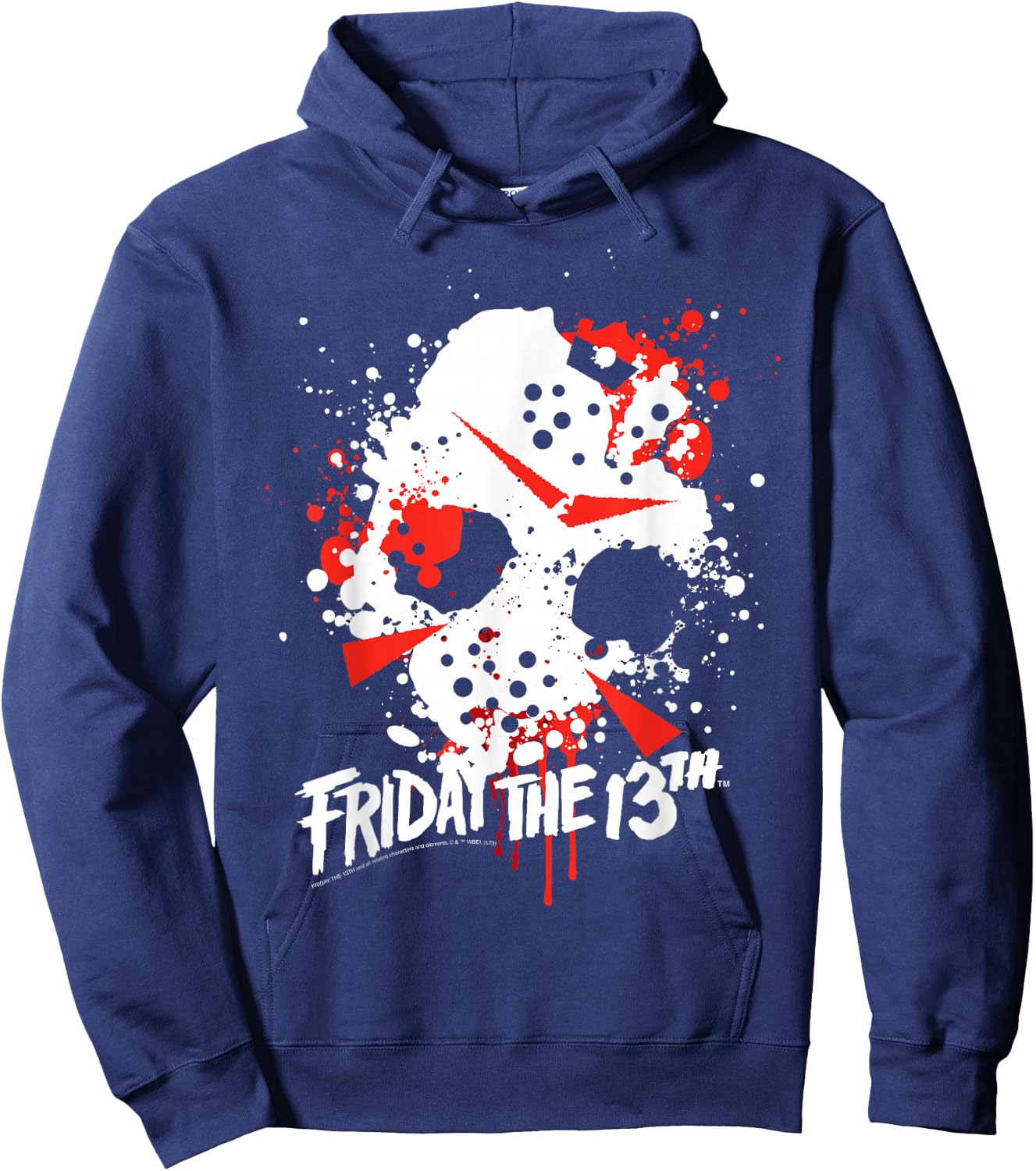 Friday The 13th Jason Blood Splatter Mask Hoodie - Hoodie | Navy
