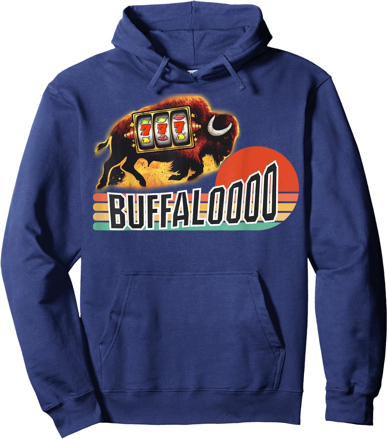 Lucky Buffalo Casino Slot Machine BUFFALOOOOO Gambling Hoodie - Hoodie | Navy