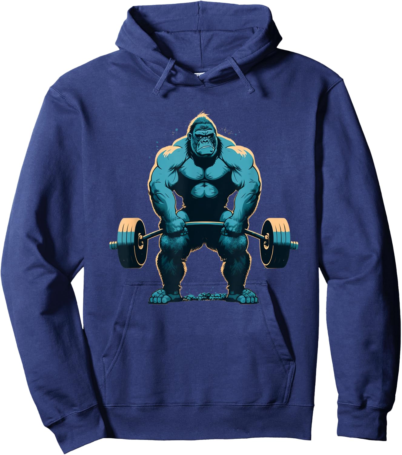 Gorilla Weightlifting Gym Fitness Deadlift Workout Lifting Hoodie - Hoodie | Navy